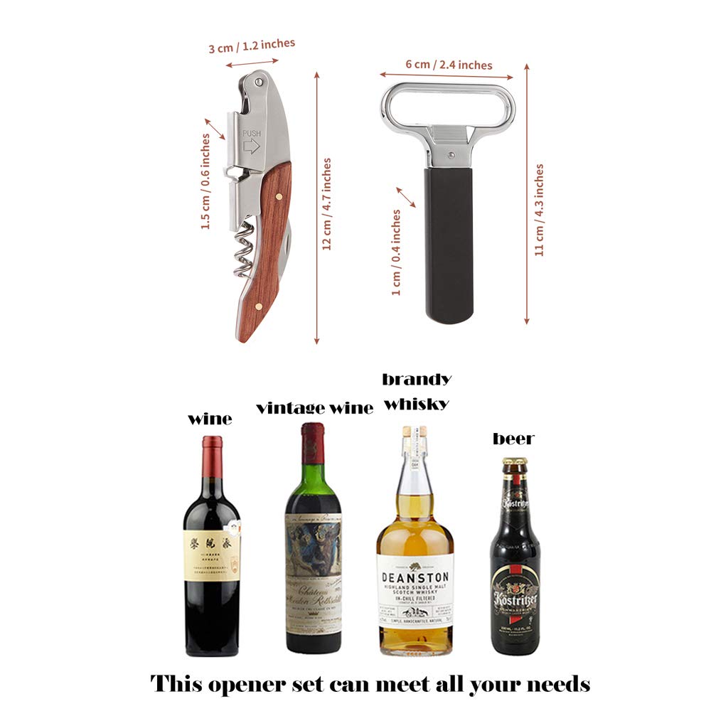 Premium Tungsten Corkscrew Wine Opener Set - Professional Waiter's Friend & Ah-So Wine Bottle Opener - Bar Tool Kit for Sommeliers, Restaurants & Home Entertaining