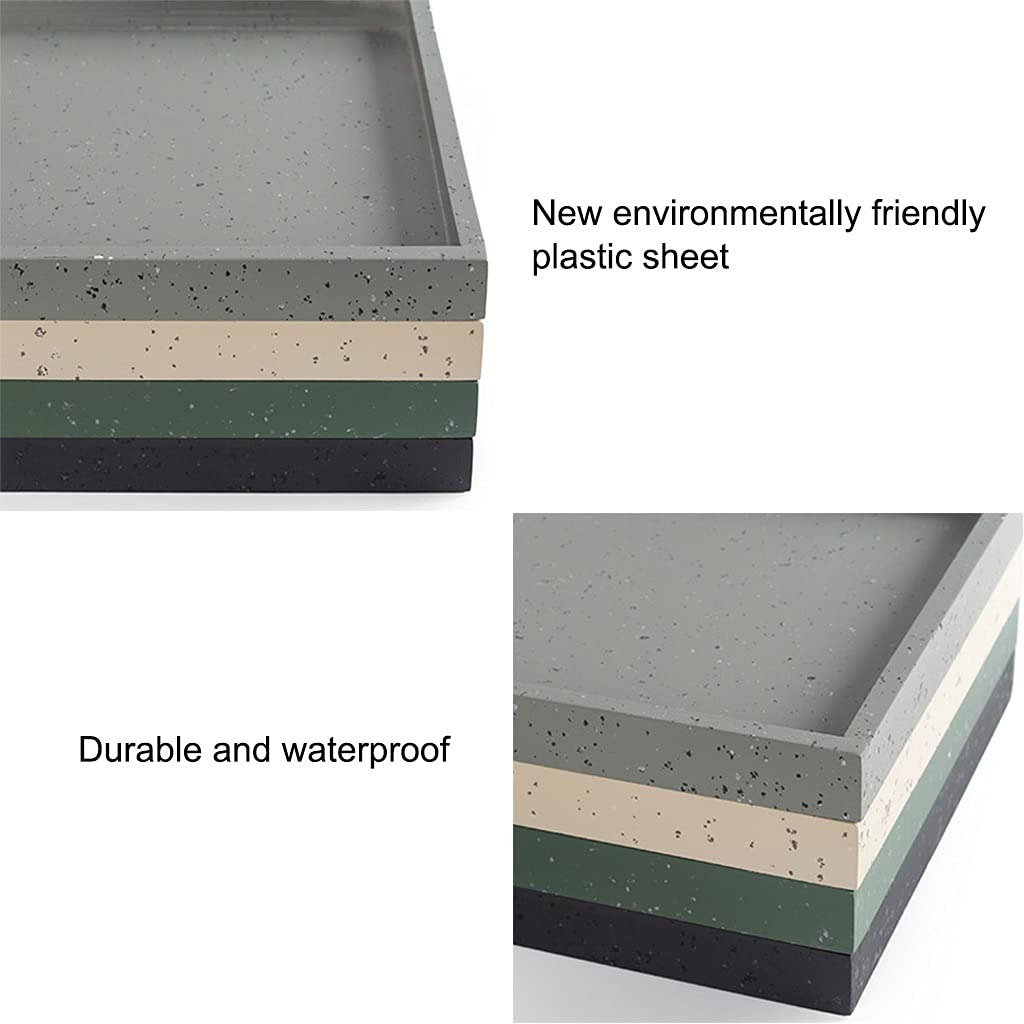 Modern Rectangular Plant Caddy with Wheels - Heavy Duty Mobile Flower Pot Stand (47x24cm, Load Capacity 50-400kg) for Balcony, Garden & Indoor Plant Moving - Stone Texture Design, Color Option B