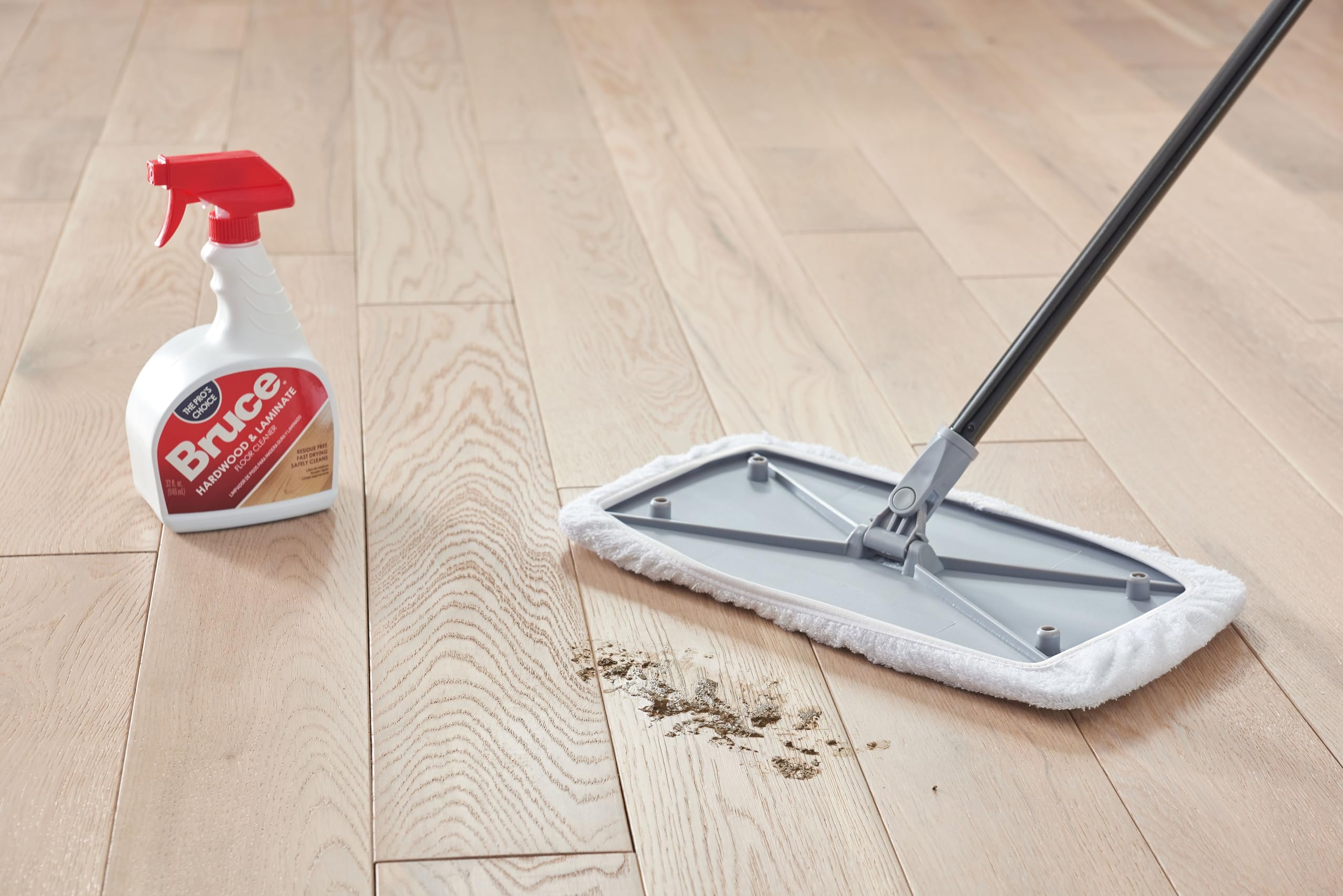 Premium Hardwood & Laminate Floor Cleaner Spray - Gentle, Streak-Free Formula for Wood Floors & Surfaces - Perfect for Living Rooms, Kitchens & High-Traffic Areas