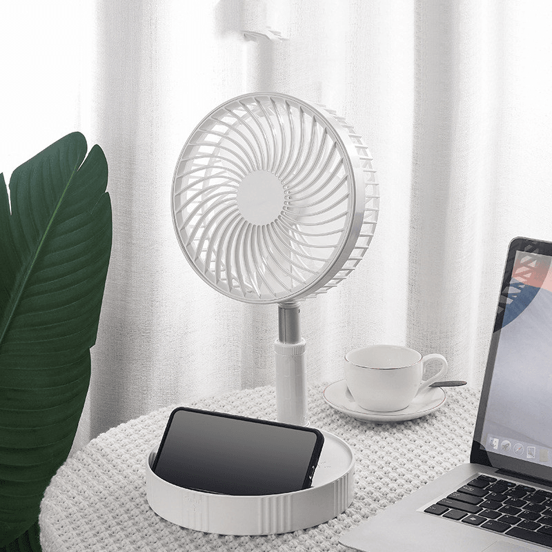 4 in 1 Foldable Portable Fan - USB Rechargeable, 3 Speed Settings, Quiet Personal Cooling Fan for Home, Office, Travel, Camping & Outdoor Activities