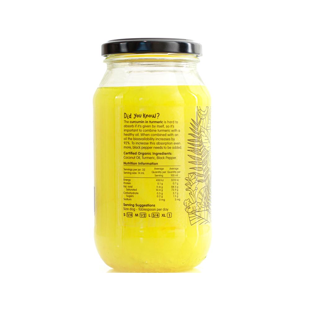 Organic Turmeric Infused Coconut Oil for Cooking, Skin & Hair Care - Cold Pressed, Unrefined, 100% Pure - Perfect for Massage, Moisturizing & Healthy Recipes