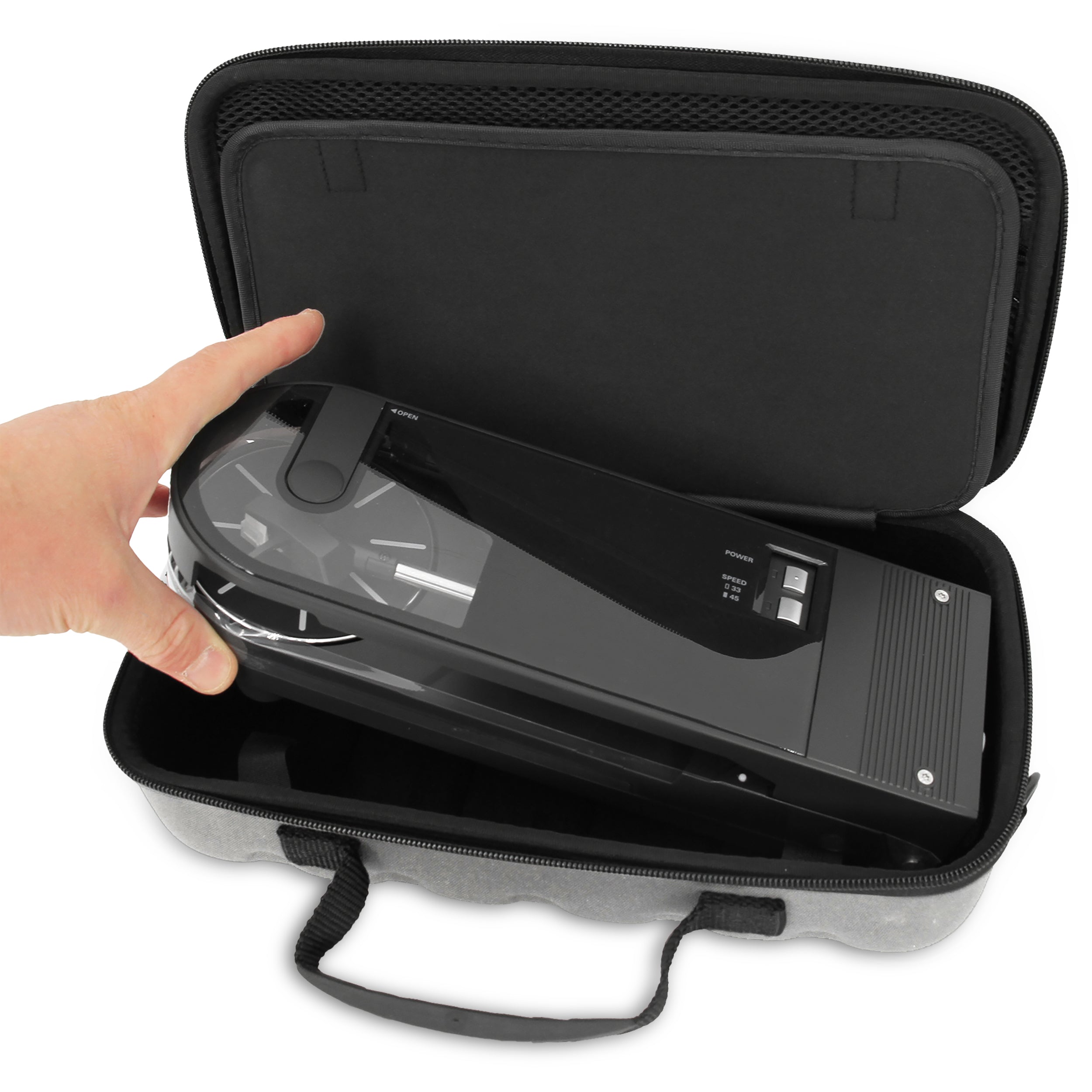 Audio Technica Sound Burger Protective Travel Case for AT-SB727 Portable Turntable - Durable Black or Gray Cover - Perfect for DJs, Travel & Vinyl Record Storage