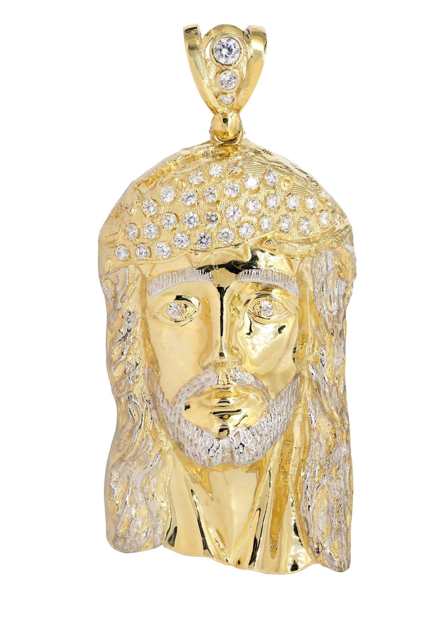 10K Gold Jesus Piece Pendant Necklace - 68.2 Grams Heavy Religious Jewelry for Men - Perfect for Church, Gifts & Hip-Hop Fashion