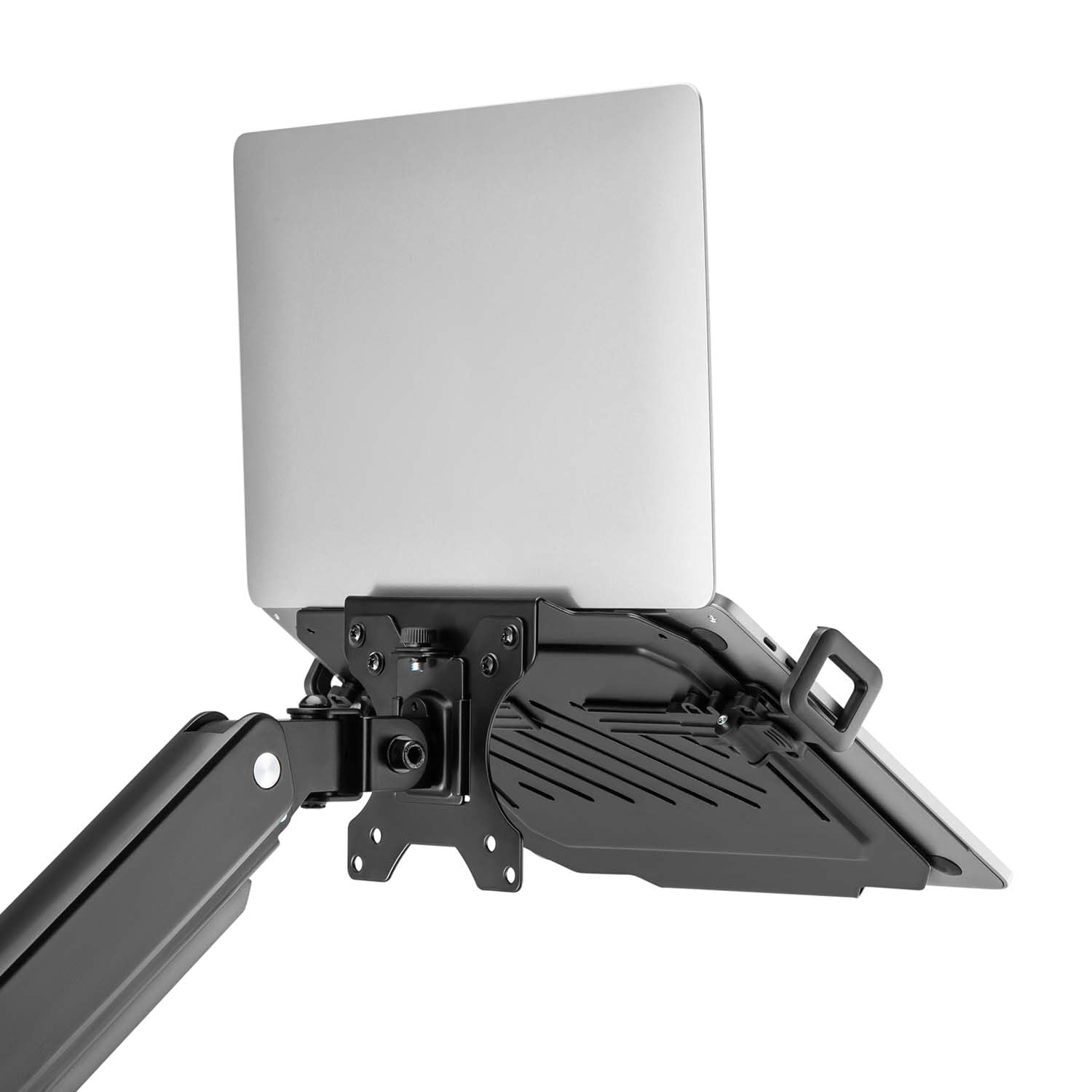 AISENS Universal Laptop Stand for 12-17 Inch Laptops - Adjustable Monitor Mount Stand with Secure Clamp - Black - Perfect for Home Office, Gaming & Workspace Setup