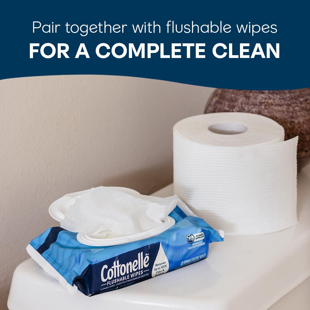 Cottonelle Ultra Clean Toilet Paper with Active Cleaning Ripples Texture - Strong & Soft Bath Tissue, 32 Family Mega Rolls (176 Regular Rolls) - 8 Packs of 4 - Perfect for Home, Office & RV Use