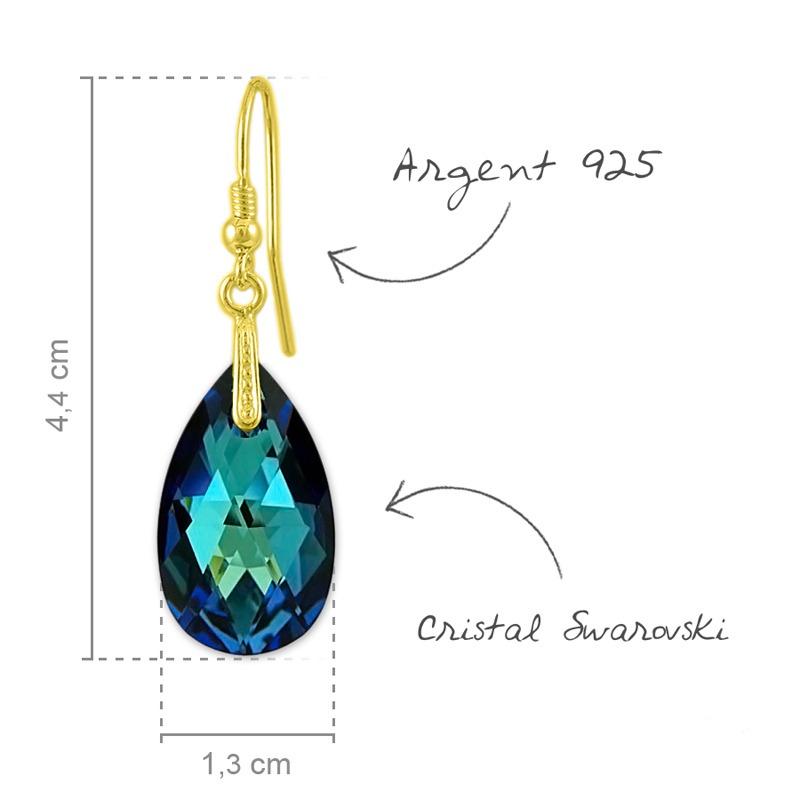 24K Gold Bermuda Blue Pearl Earrings for Women - Luxury Dangle Drop Earrings for Party, Wedding & Special Occasions