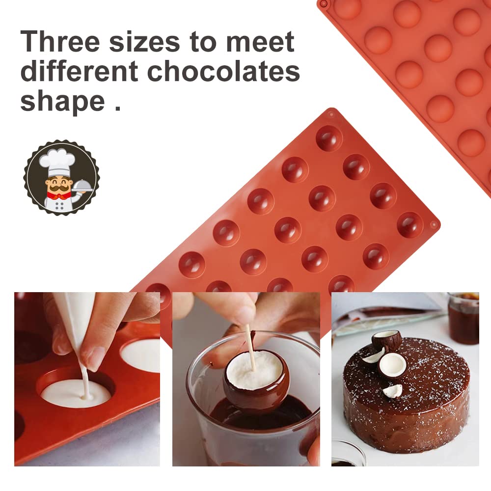 4 PCS Semi-Circular Silicone Baking Molds - BPA Free Non-Stick Half Sphere Molds for Candy, Chocolate & Cookies | Perfect for DIY Desserts, Cake Decorating & Holiday Treats