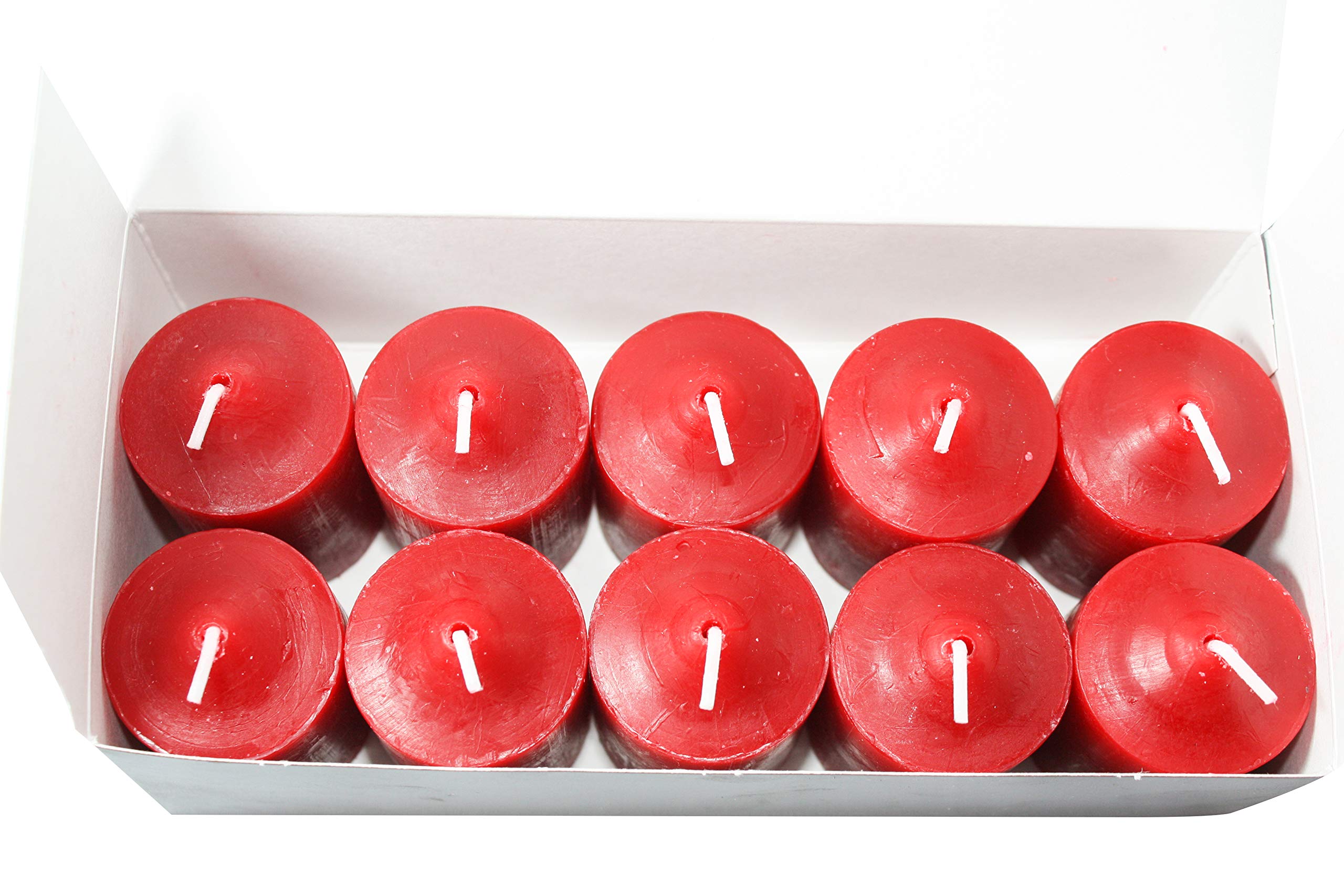Christmas Traditions Scented Votive Candles - Set of 10 Red Holiday Candles for Festive Home Decor, Gift Giving & Cozy Winter Evenings