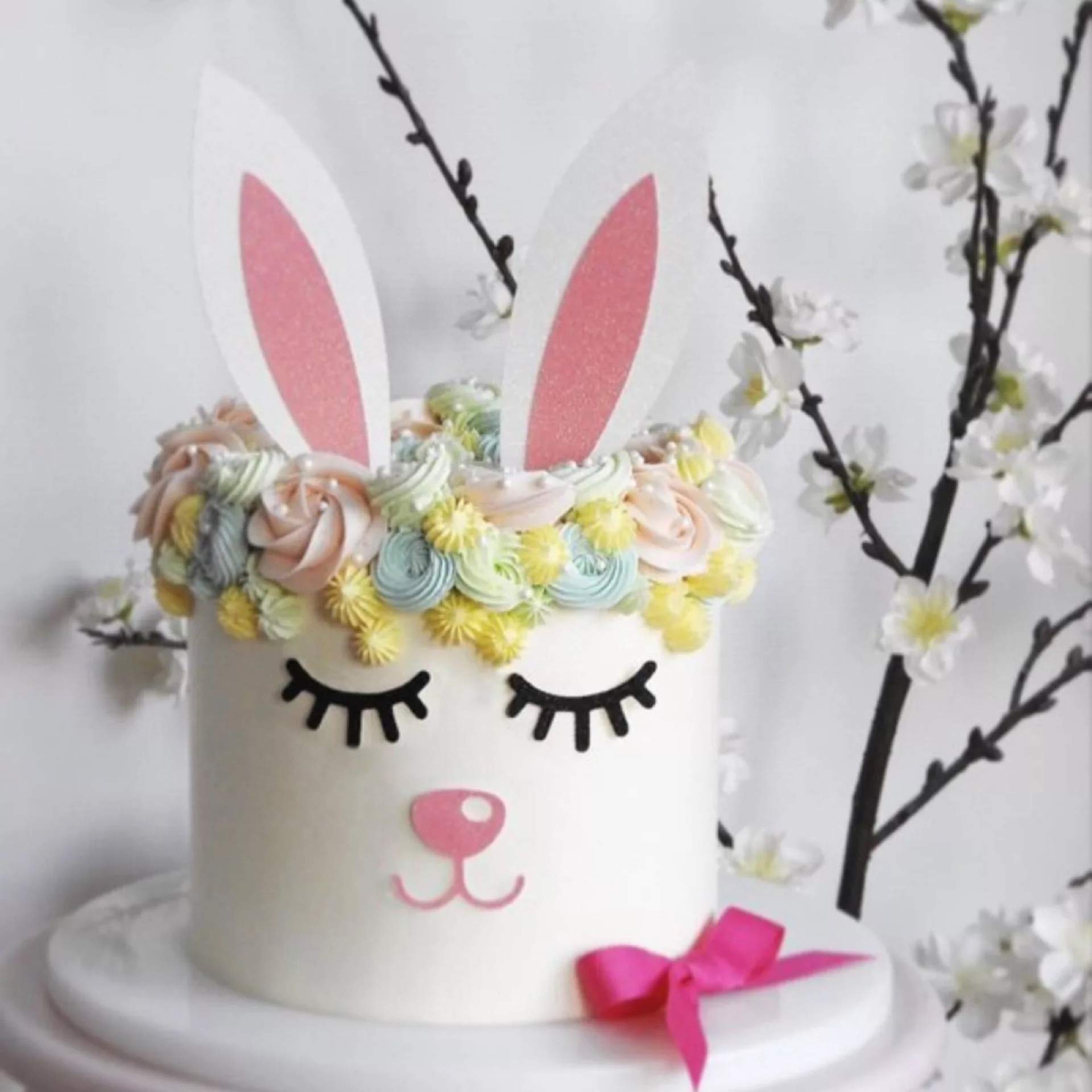 Happy Birthday Cake Topper Set - Adorable Little White Rabbit Cake Decorations for Birthday Parties, Baby Showers & Special Celebrations