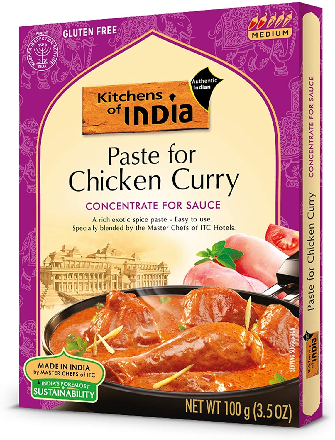 Kitchens of India Chicken Curry Paste - Authentic Indian Spice Blend (6 Pack, 3.5 oz Each) | Perfect for Homemade Curry, Meal Prep & Indian Cuisine
