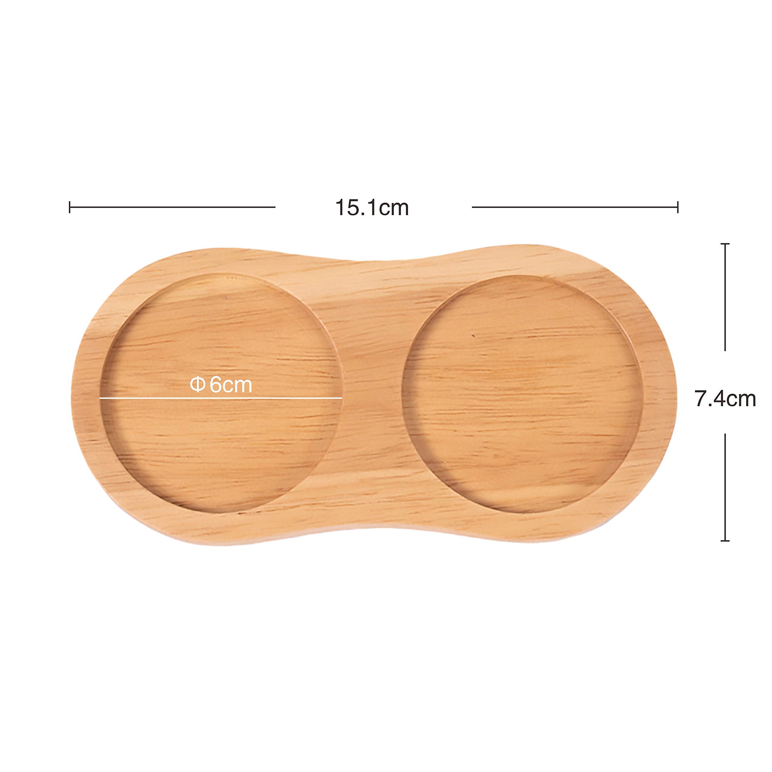 DeroTeno Wooden Salt & Pepper Grinder Tray - 6cm, Table Protector for Dining
