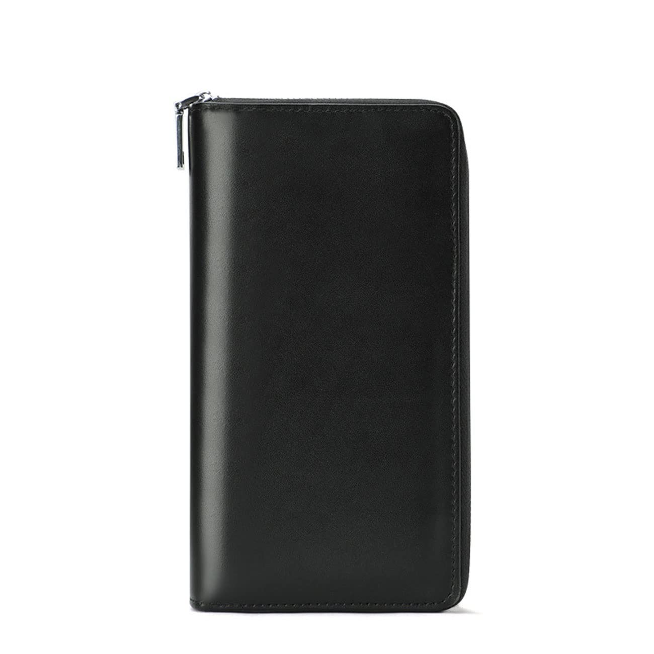 Genuine Leather Men's Wallet - RFID Blocking Card Holder & Phone Bag with Notepad Pocket (Black, 8.3 x 1.2 x 4.3 inches) - Perfect for Business, Travel & Everyday Use