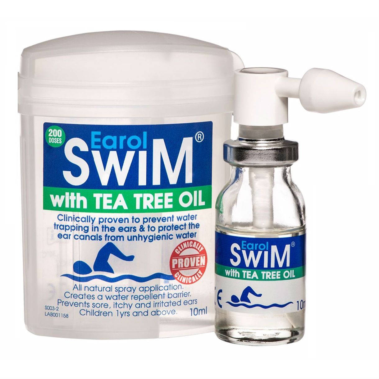 Earol Swim Ear Drops with Tea Tree Oil 10ml - Natural Ear Care Solution for Swimmers, Kids & Adults - Prevent & Treat Swimmer's Ear After Swimming, Surfing & Water Sports