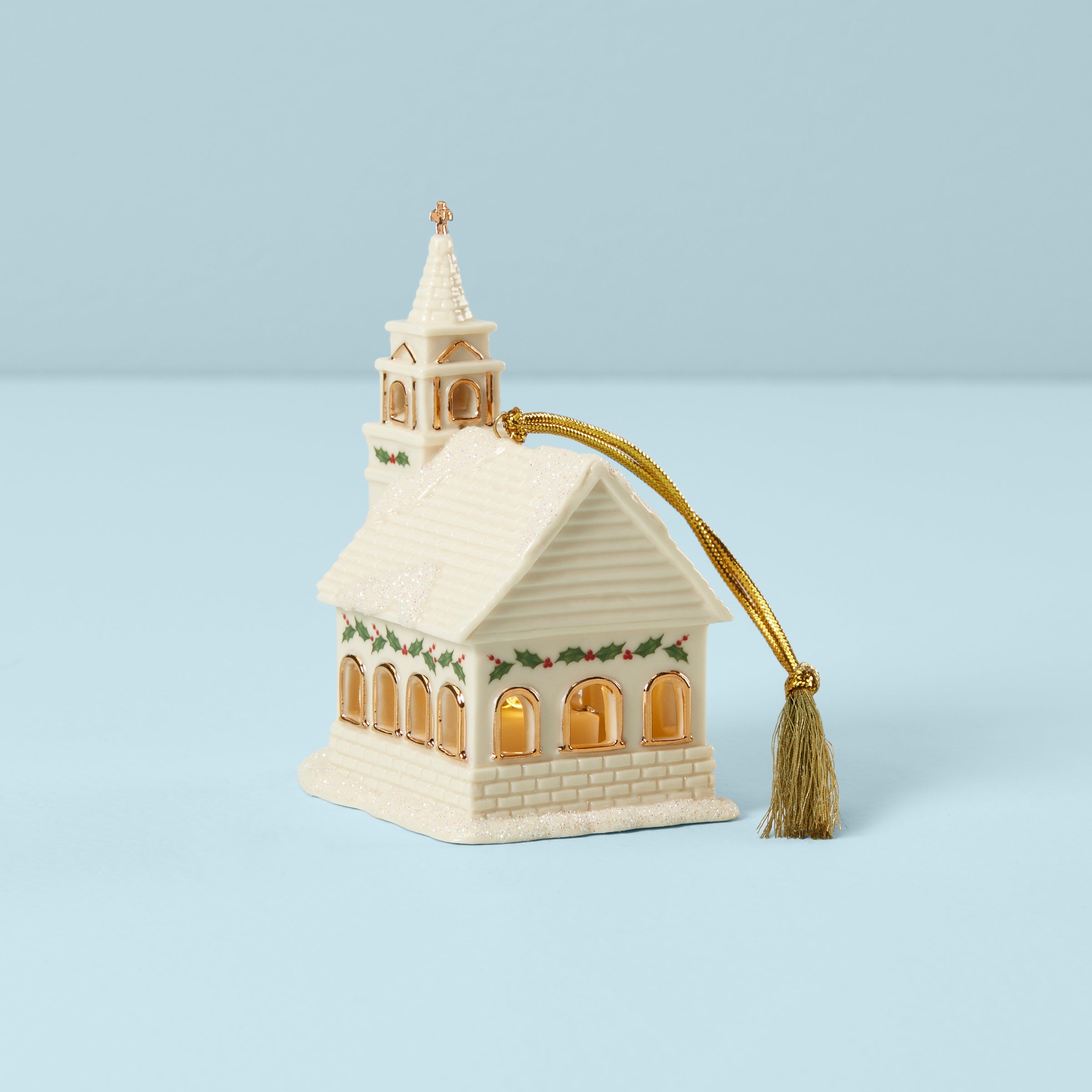 Christmas Village Church Lighted Ornament - Miniature Holiday Decor for Christmas Tree, Home, and Tabletop Display - Perfect for Festive Decorations and Gift Giving