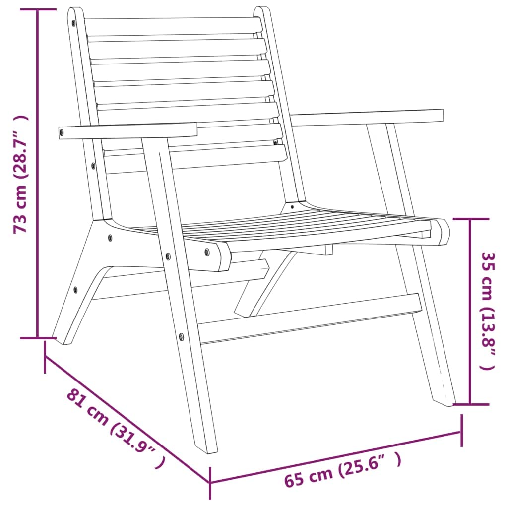 vidaXL 2-Piece Wooden Patio Chairs Set - Outdoor Armchairs for Deck, Backyard, Garden, Balcony & Lawn - Durable Wooden Dining Chairs for Patio Furniture - Perfect for Outdoor Relaxation & Entertaining