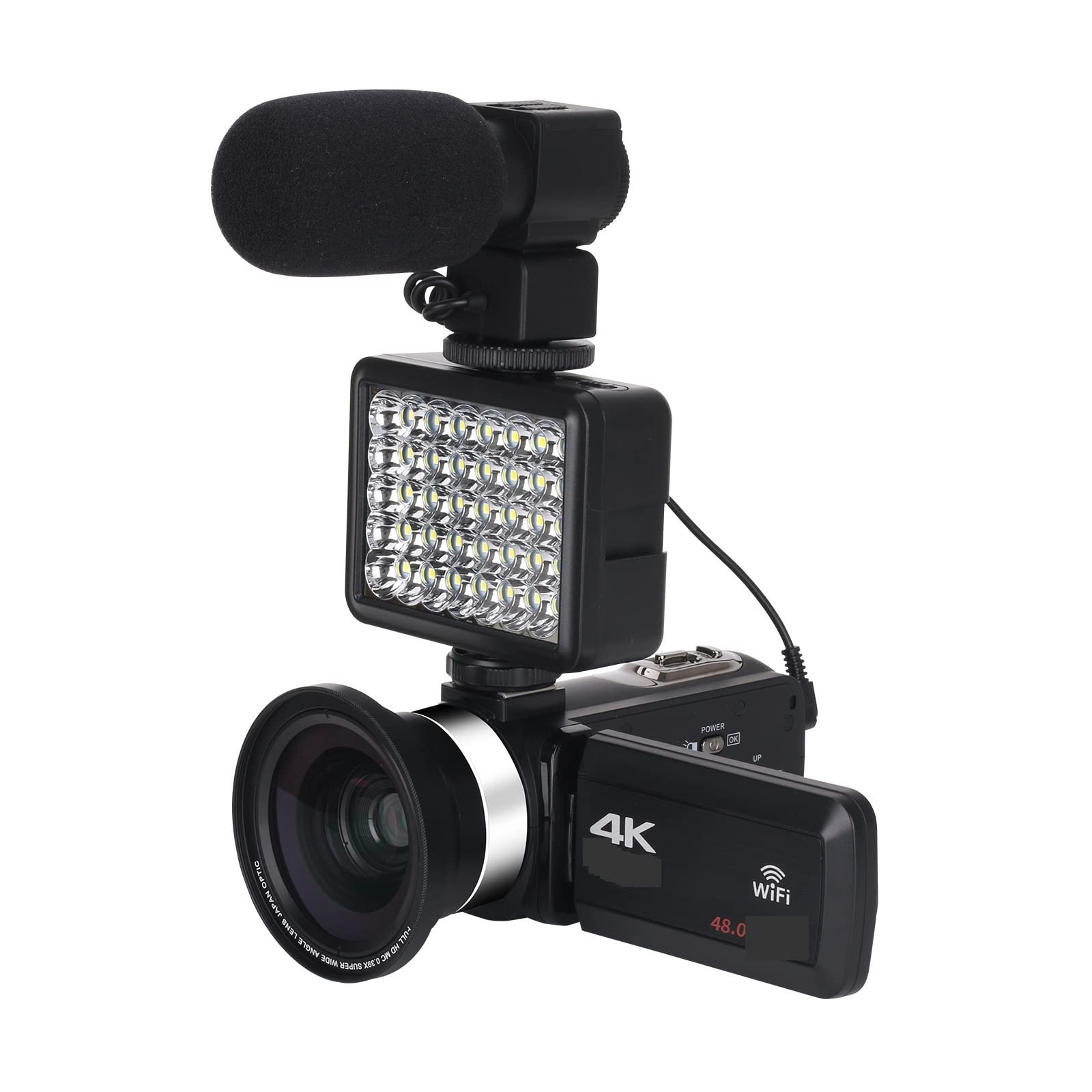 AUBEST 4K Video Camera Camcorder - 16X Zoom Digital Vlogging Camera for YouTube Live Streaming, Outdoor Photography & Webcam Use (Includes 128GB SD Card, Silver) - Perfect for Travel Vlogging, Home Recording & Online Meetings