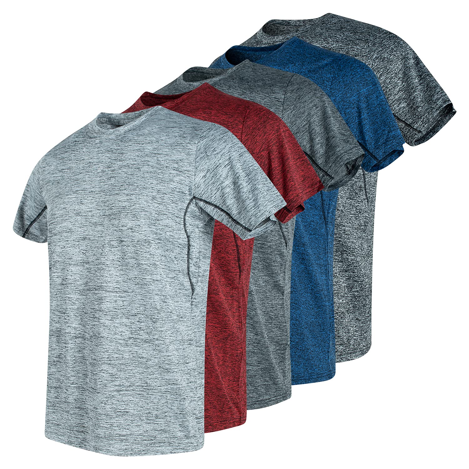 5 Pack Dri-Fit Men's Workout T-Shirts - Moisture Wicking Short Sleeve Athletic Shirts for Gym, Running & Sports | Breathable Activewear for Men
