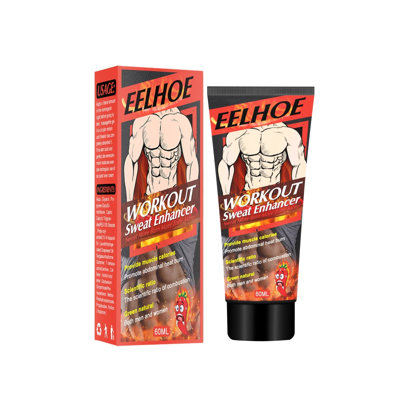 Fiogavroetic Hot Cream - Anti-Cellulite & Fat Burning Body Slimming Cream for Abdomen, Arms & Thighs - 60ml - Effective Weight Loss Solution for Home Spa & Post-Workout Recovery