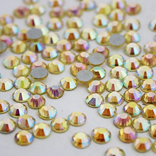 DS-03840 SS30 288pcs Crystal Rhinestones Flat Back Stones for Nail Art - Jonquil AB Color (3ss to 30ss) | DIY Nail Design, Costume Jewelry & Craft Projects