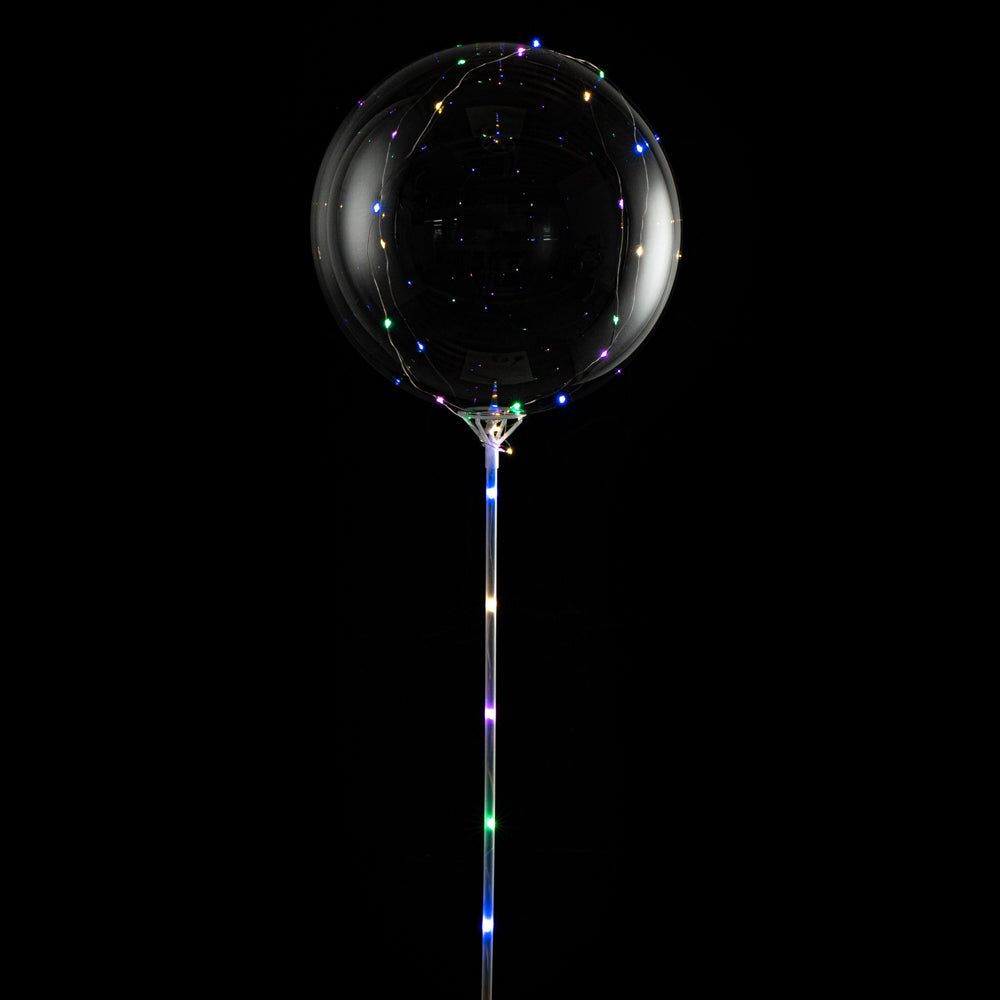 Colorful LED Bobo Balloon with String Light & Handle - 20 Pack (10 Count Box) - Perfect for Birthday Parties, Weddings, and Nighttime Decorations