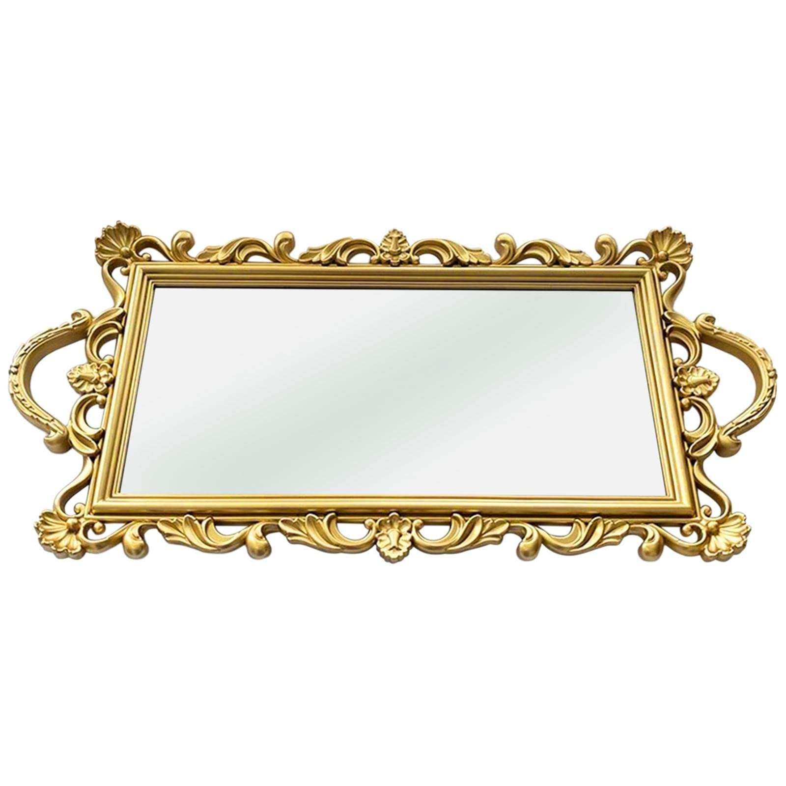 Luxury Mirror Tray - Elegant Decorative Serving Platter for Fruits, Bread & Food | Perfect for Dressing Room, Bathroom, Party & Home Decor | Stylish Display Tray for Vanity, Dining & Gift Giving