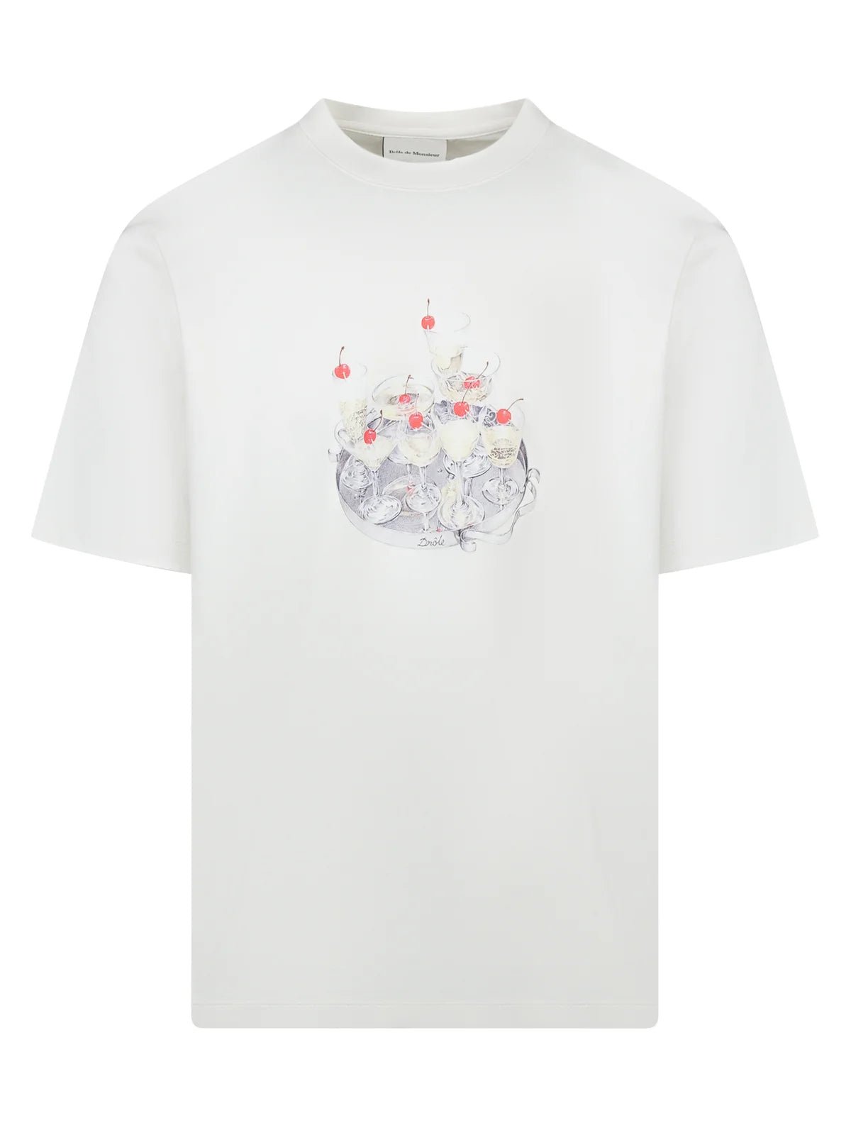 Funny Monsieur G TS237 CO002 OW Cocktails Graphic T-Shirt for Men - White | Casual Wear, Street Style & Party Outfits