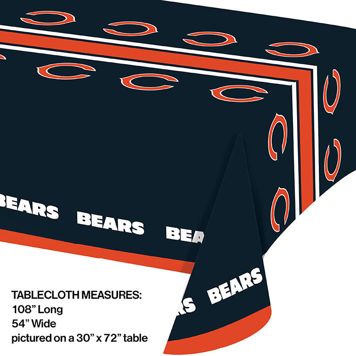 12-Piece Bulk Chicago Bears Table Covers - Waterproof NFL Party Decorations for Game Day, Tailgating & Sports Events
