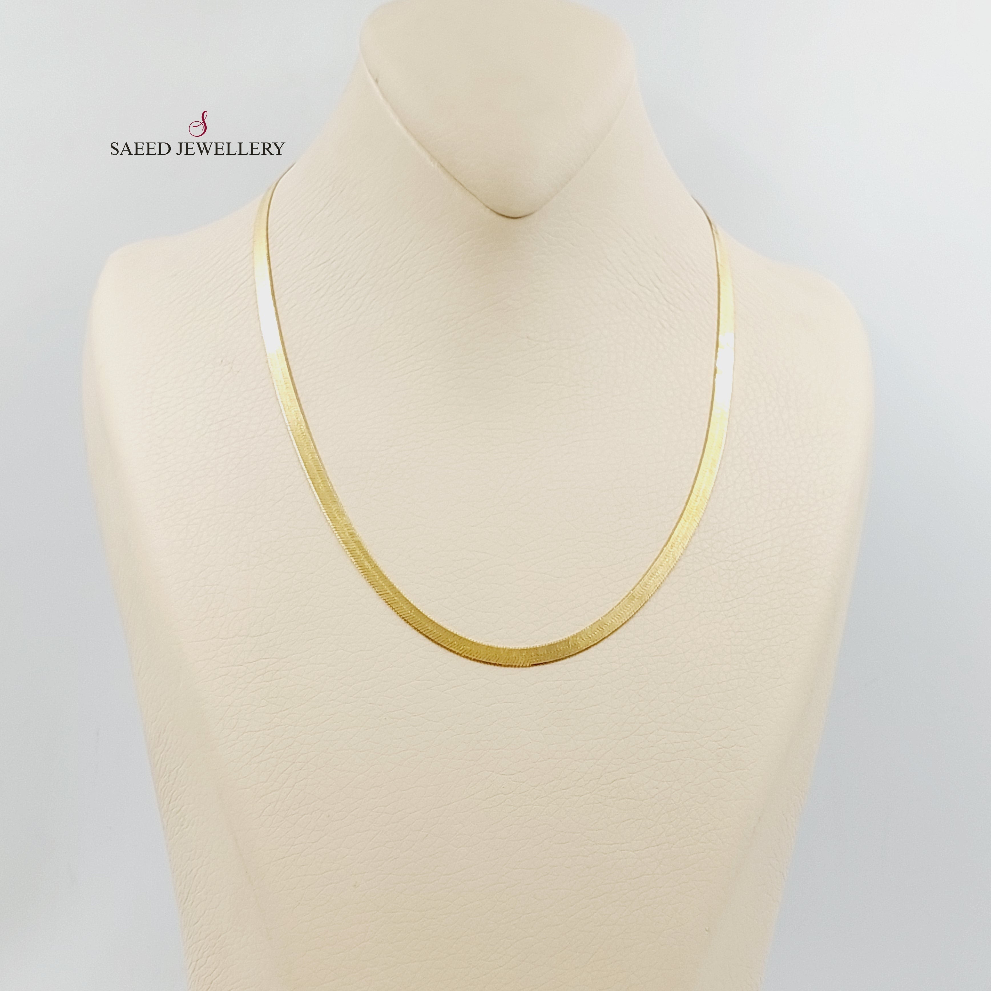 4mm Flat Chain Necklace 45cm (17.7 Inches) - Dainty Minimalist Jewelry for Women - Perfect for Layering, Everyday Wear & Special Occasions