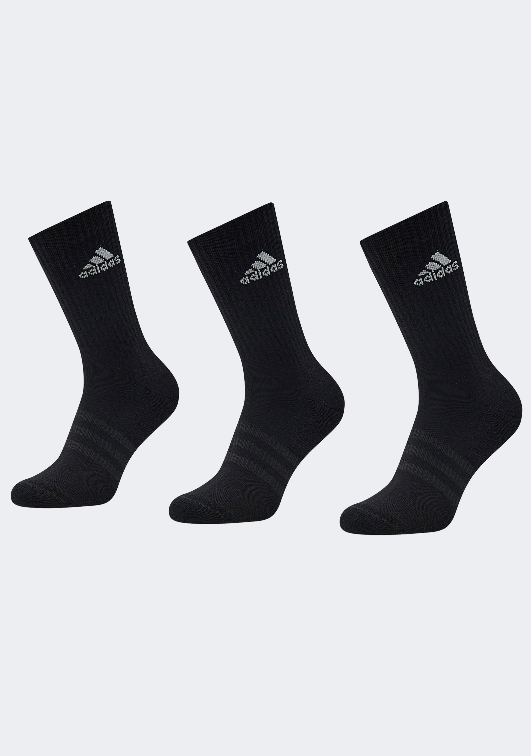 Adidas Performance Cushioned Crew Socks 3-Pack - Moisture-Wicking Athletic Socks for Running, Gym & Everyday Comfort