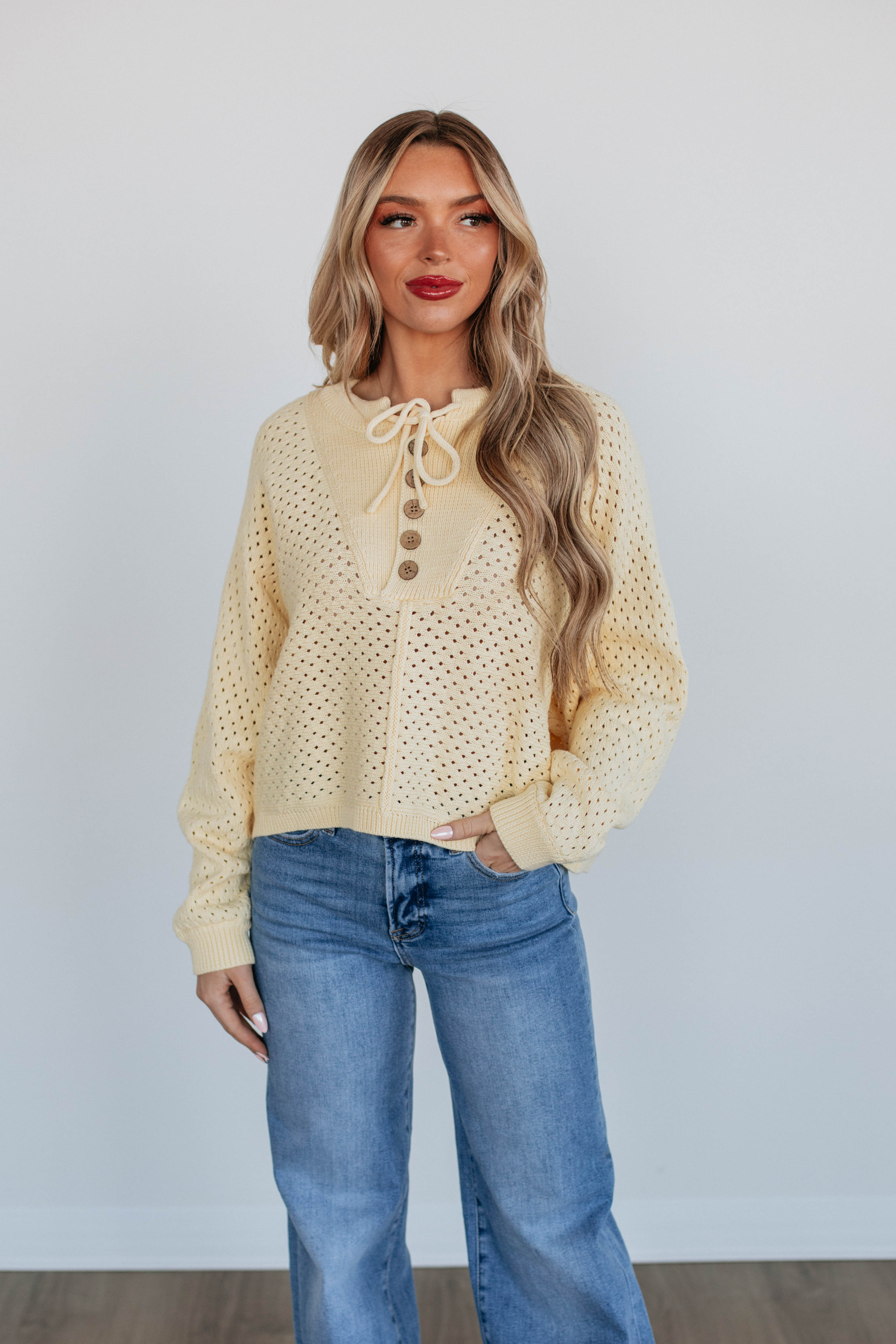 Callee Knit Sweater Women's Daffodil Yellow Cable Knit Pullover - Cozy Winter Fashion for Casual Outings & Office Wear