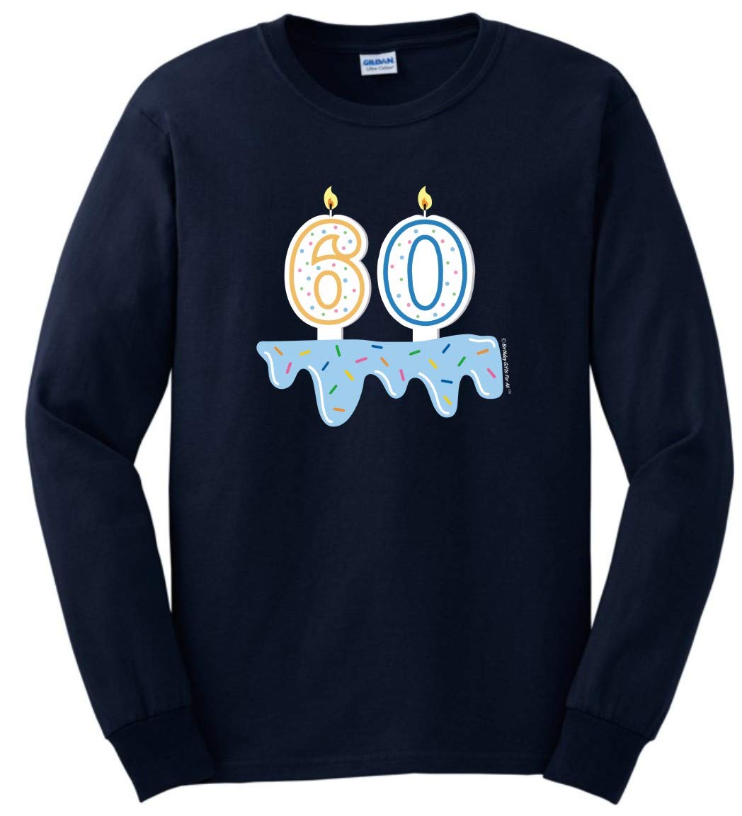 60th Birthday Cake Candles Long Sleeve T-Shirt - Perfect for Milestone Celebrations, Gifts & Casual Wear