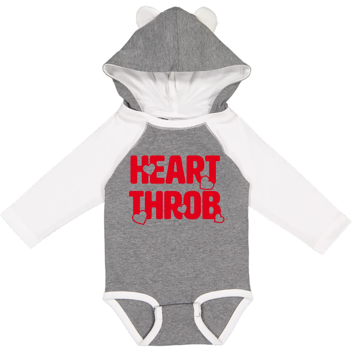 Inktastic Heart Throb Red Long Sleeve Baby Bodysuit - Soft Cotton Onesie for Newborns & Infants - Perfect for Family Photos, Holidays & Everyday Wear