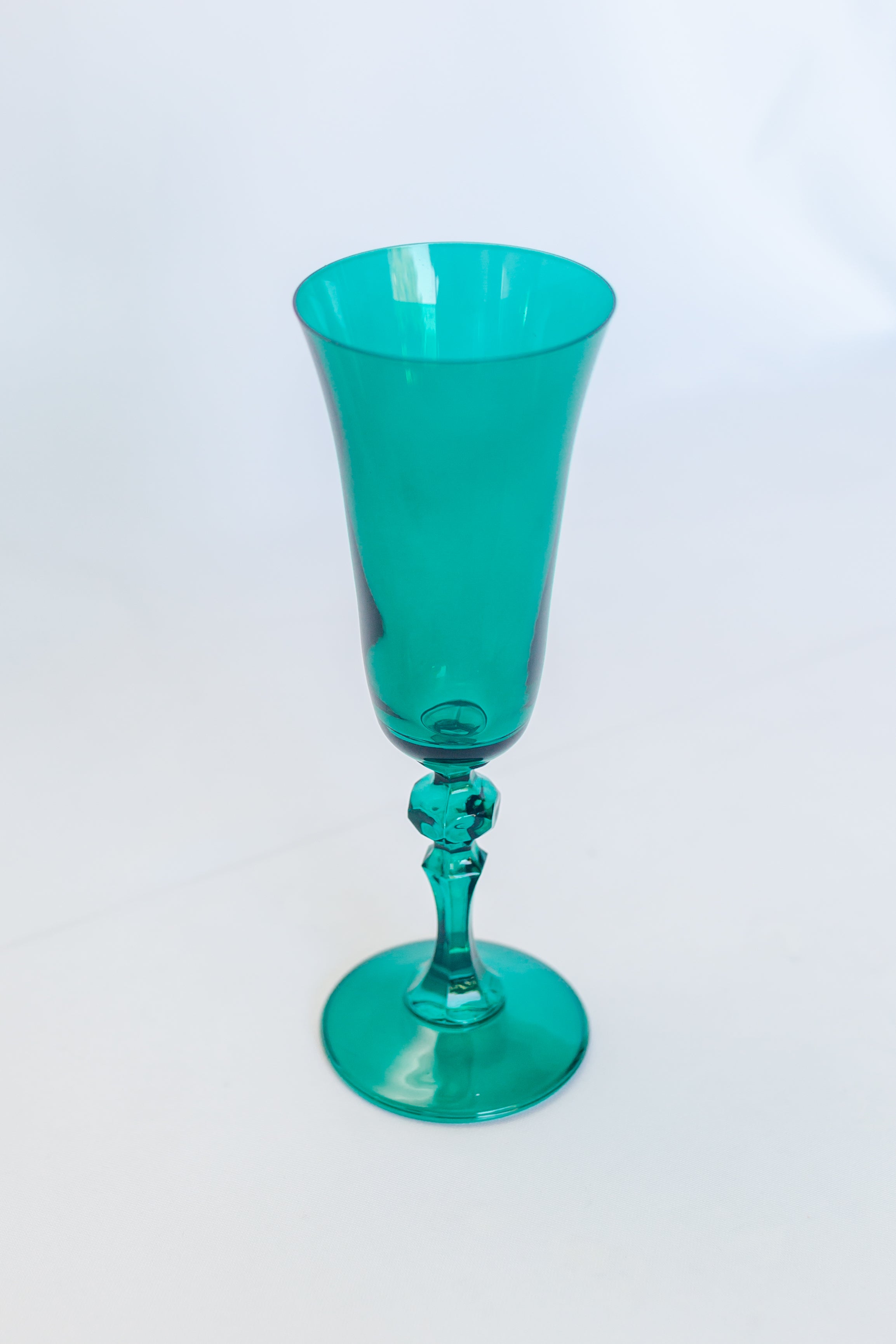 Estelle Colored Regal Flute Set of 2 - Emerald Green Glass Flutes for Champagne, Wine & Cocktails | Elegant Drinkware for Weddings, Parties & Special Occasions