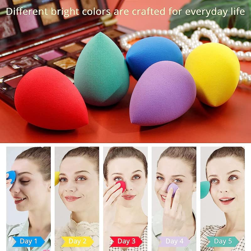 Shidara Makeup Sponge Set - 5 Pack Beauty Blender with Storage Case for Flawless Foundation & Concealer Application | Perfect for Travel & Everyday Makeup