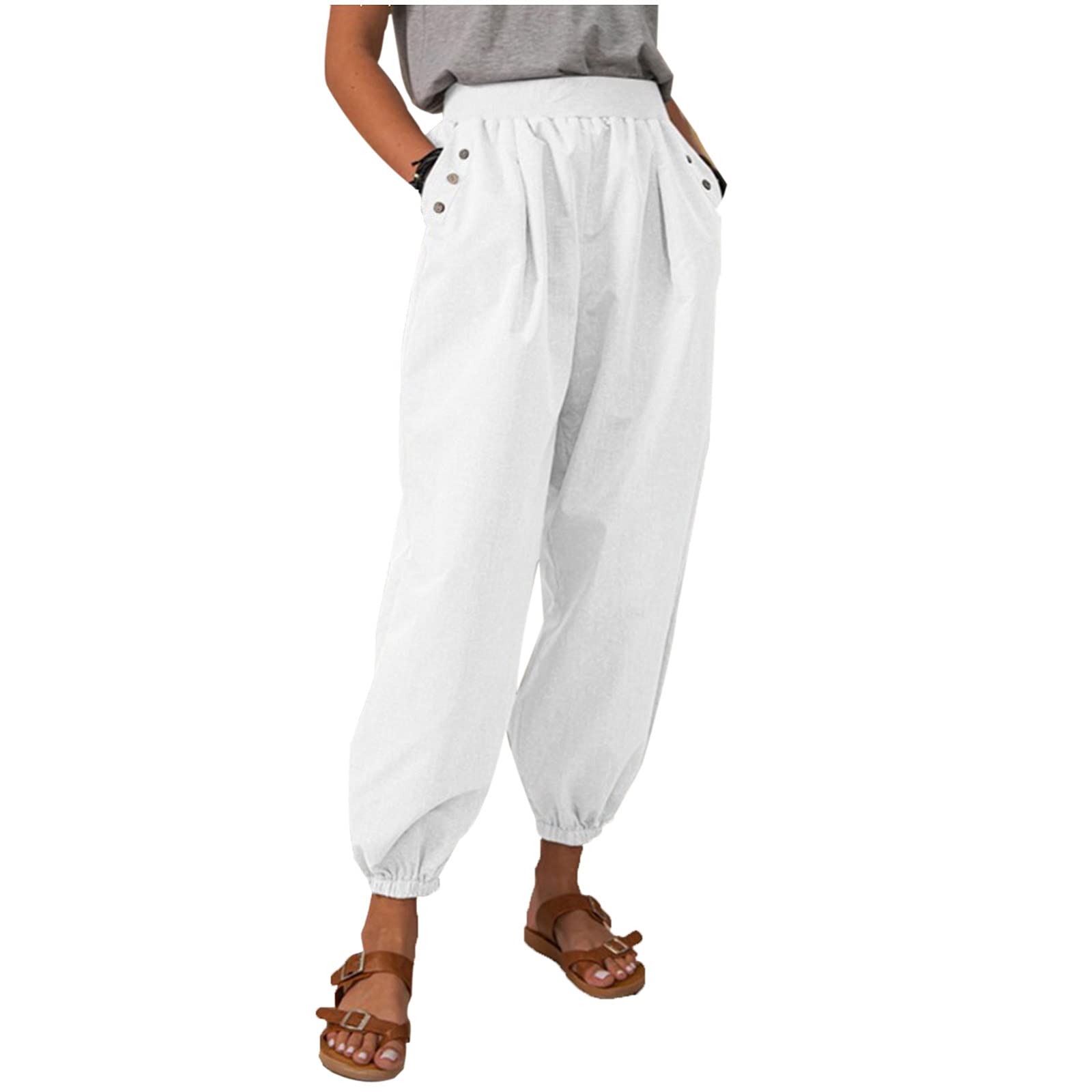 Maryia Women's Casual Capri Pants - Cropped Jogger with Elastic Waist, Loose Fit Comfy Trousers for Workout, Yoga, Running & Lounge Wear - Athletic Sports Sweatpants for Women