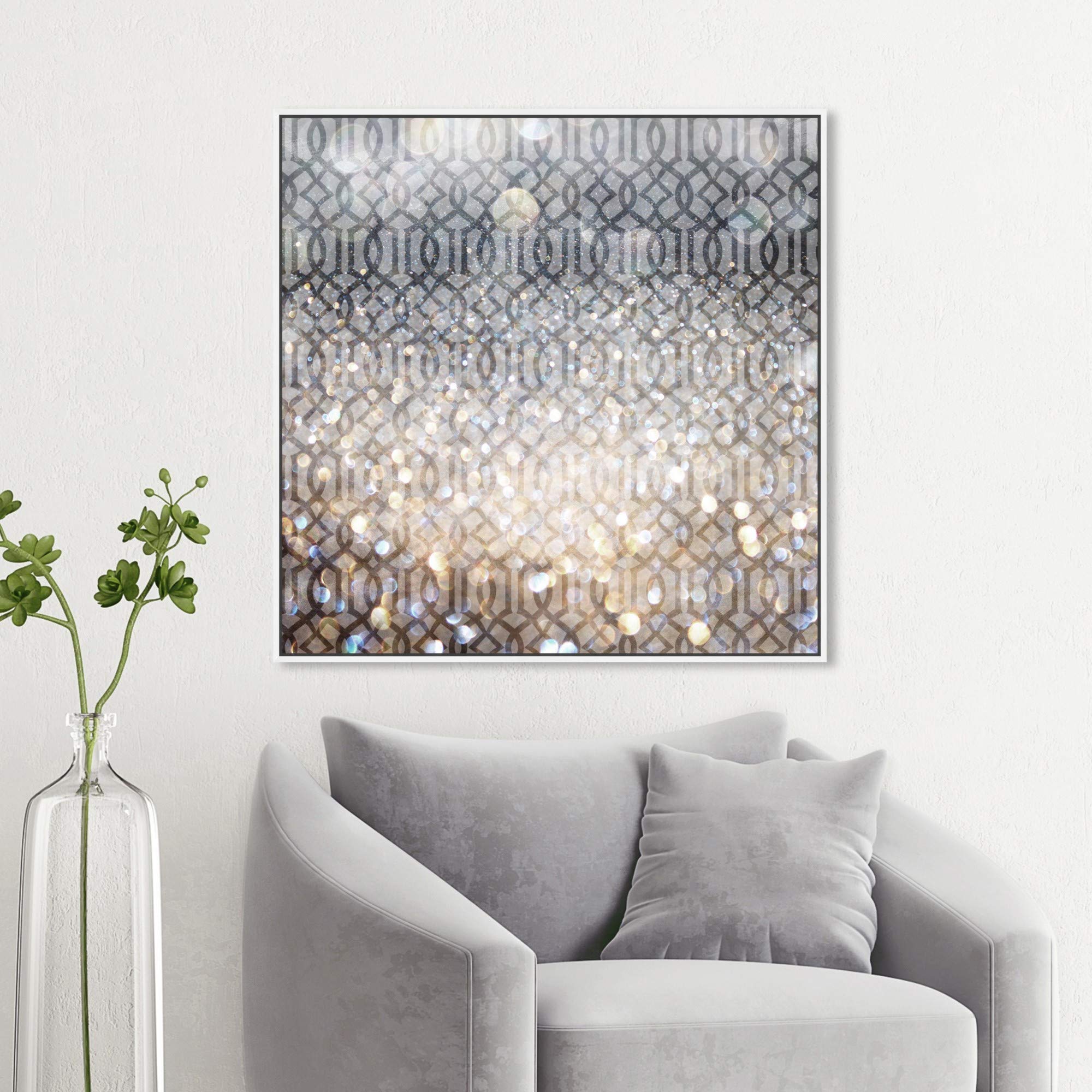 Abstract Framed Wall Art Canvas Prints - 'Floresque' Floral Patterns for Modern Home & Office Decor | Living Room, Bedroom, Dining Room Wall Decor