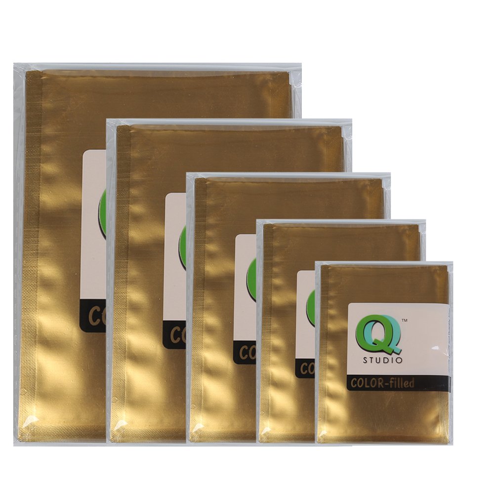 Premium Gold Mylar Foil Bags - 100 Pack (10cm x 15cm) | Resealable Food Storage Bags for Snacks, Coffee, Tea & Dry Goods | Airtight, Moisture-Proof & Freshness Protection | Perfect for Home, Kitchen & Pantry Organization
