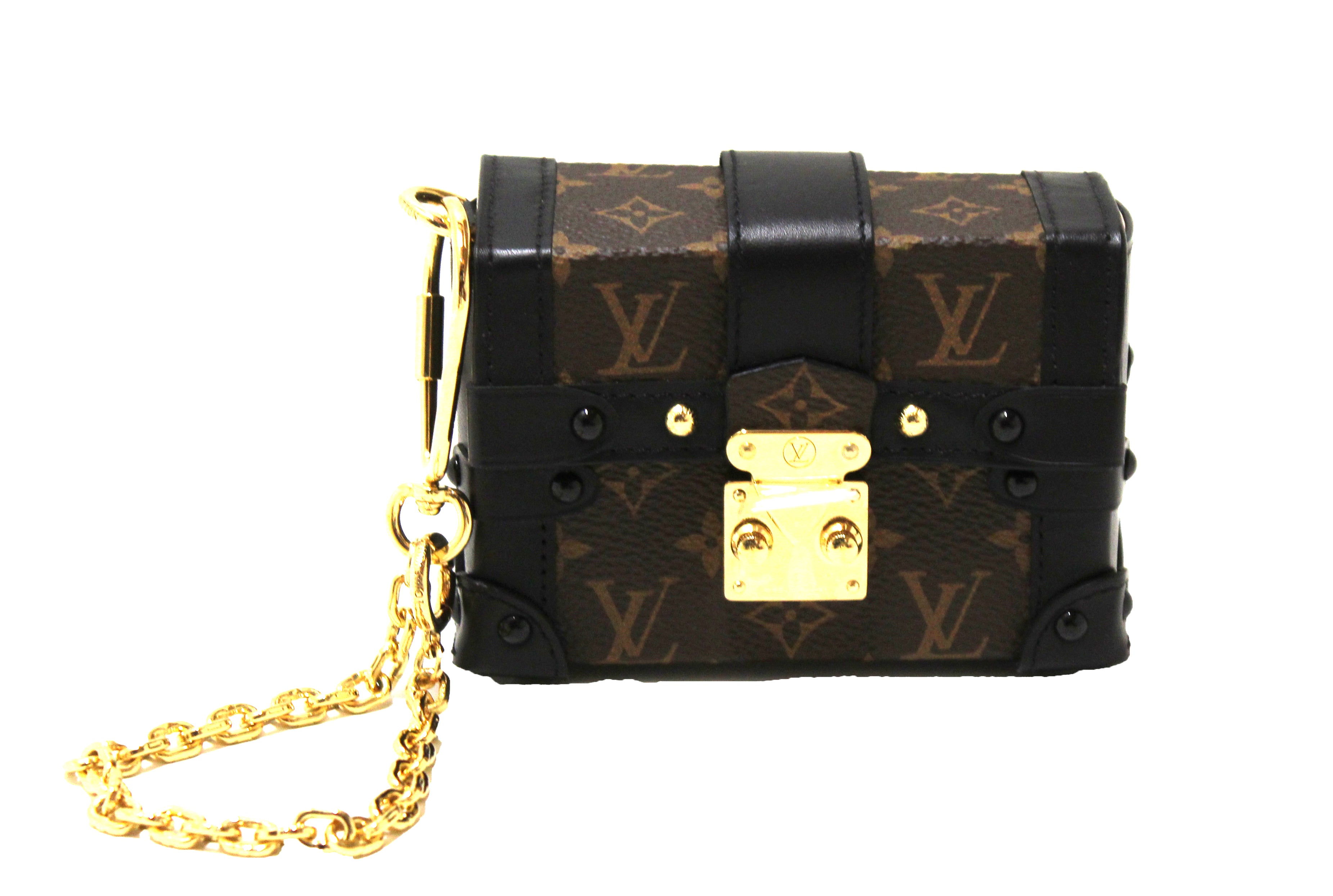 Authentic Louis Vuitton Classic Monogram Essential Trunk Handbag - Luxury Designer Crossbody Bag for Women, Perfect for Travel, Work & Everyday Use