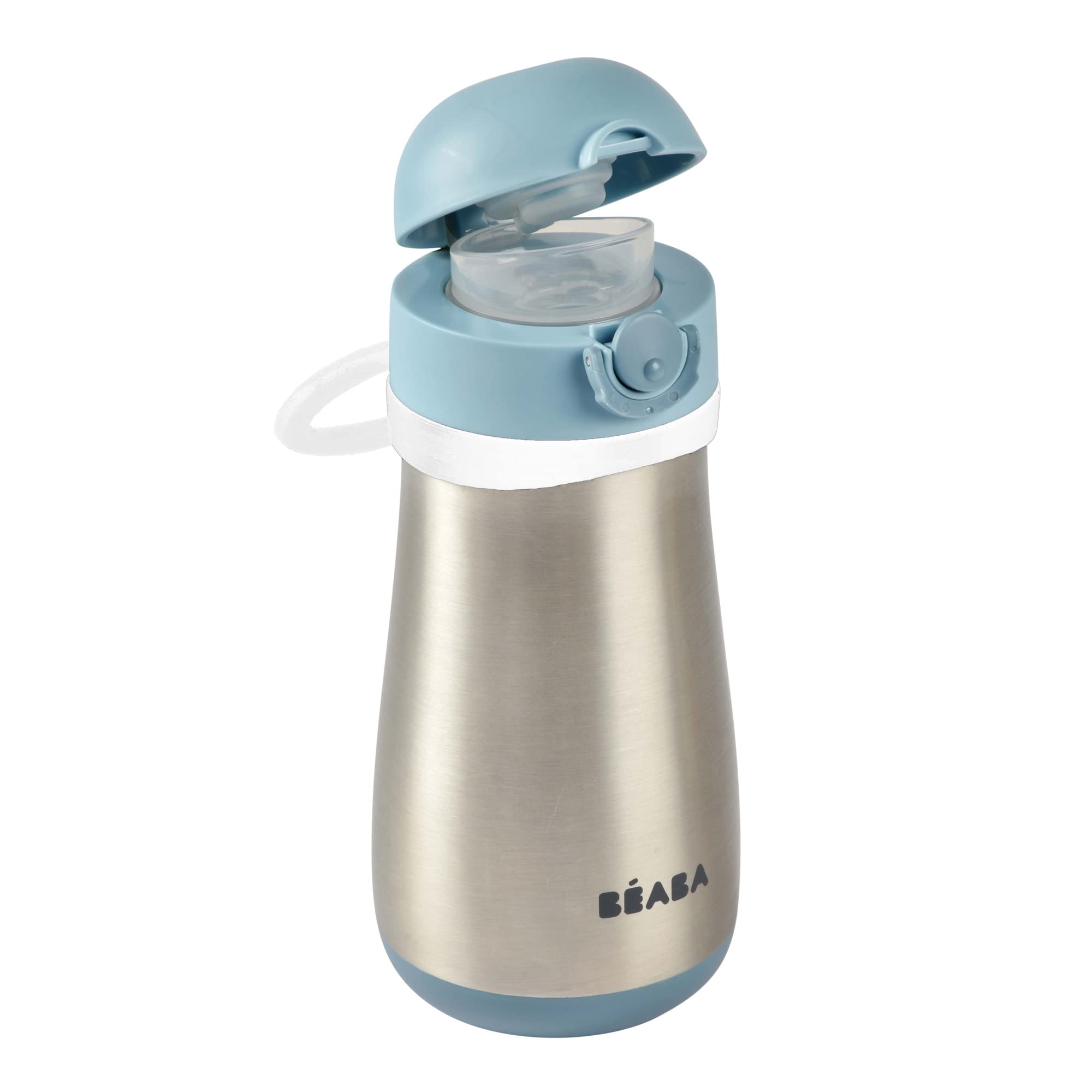 BEABA Stainless Steel Kids Water Bottle - Leakproof Thermos for Toddlers, Travel & School