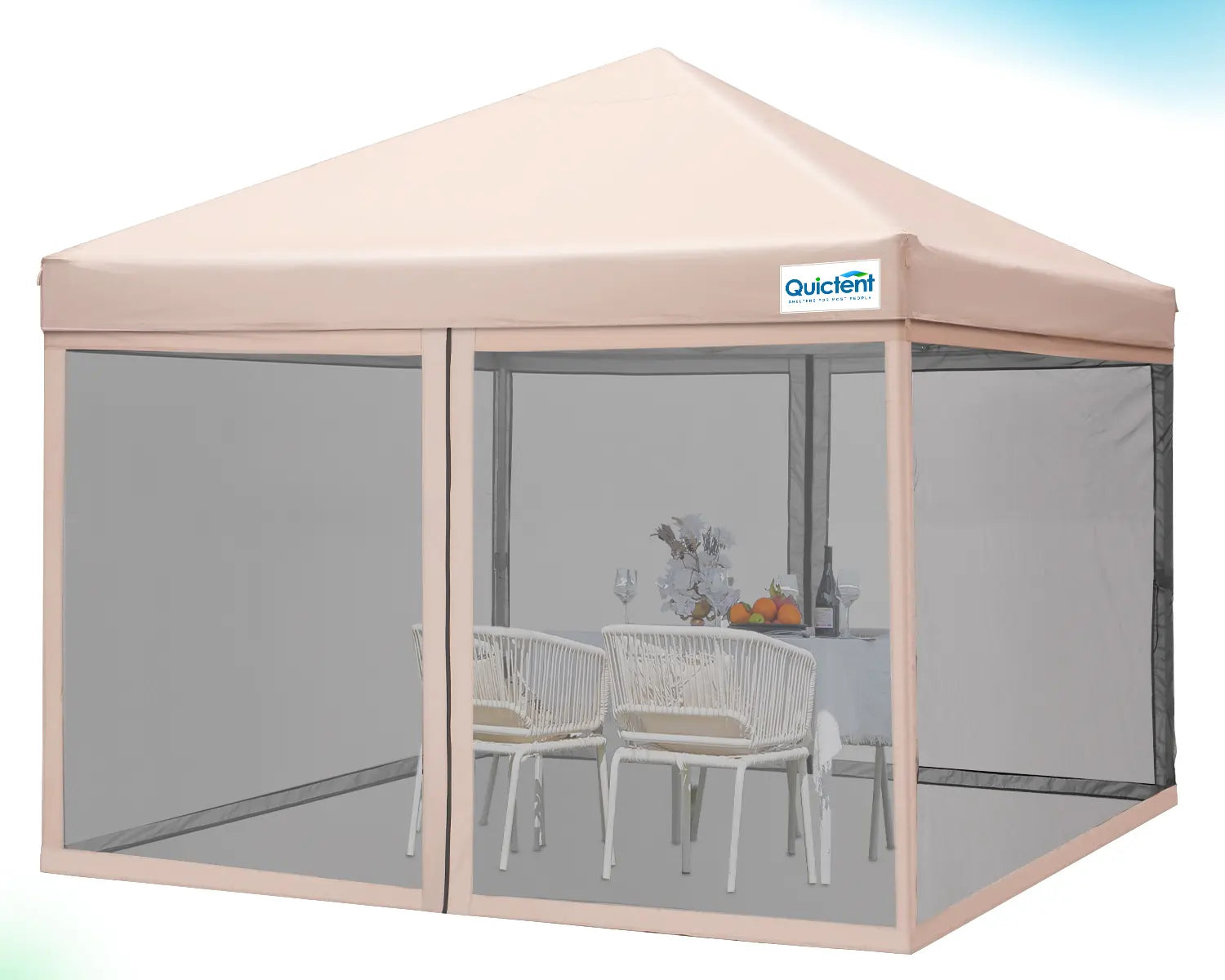 Quictent 10x10 Portable Pop Up Canopy with Netting - Instant Shelter for Outdoor Events, Camping, Beach, Picnics & Backyard Parties