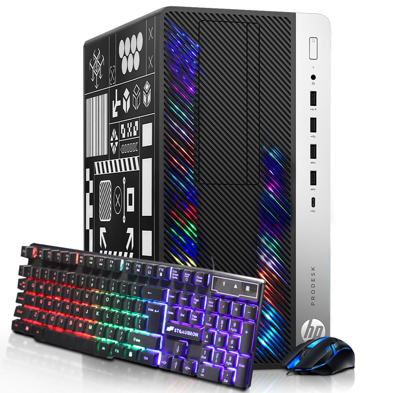 HP RGB Gaming PC - Intel i5-6500, GT 1030, 16GB DDR4 for Esports & Streaming