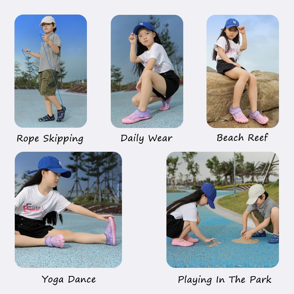 Kids Water Shoes for Beach, Diving & Surfing - Quick Dry Non-Slip