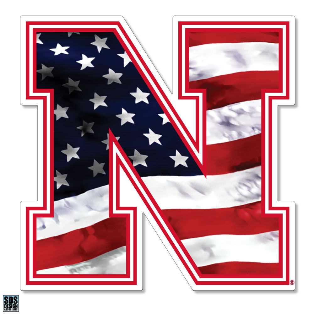 Nebraska Huskers Patriotic N Dizzler Sticker - Perfect for Laptops, Water Bottles & Car Decals | Show Your Team Spirit