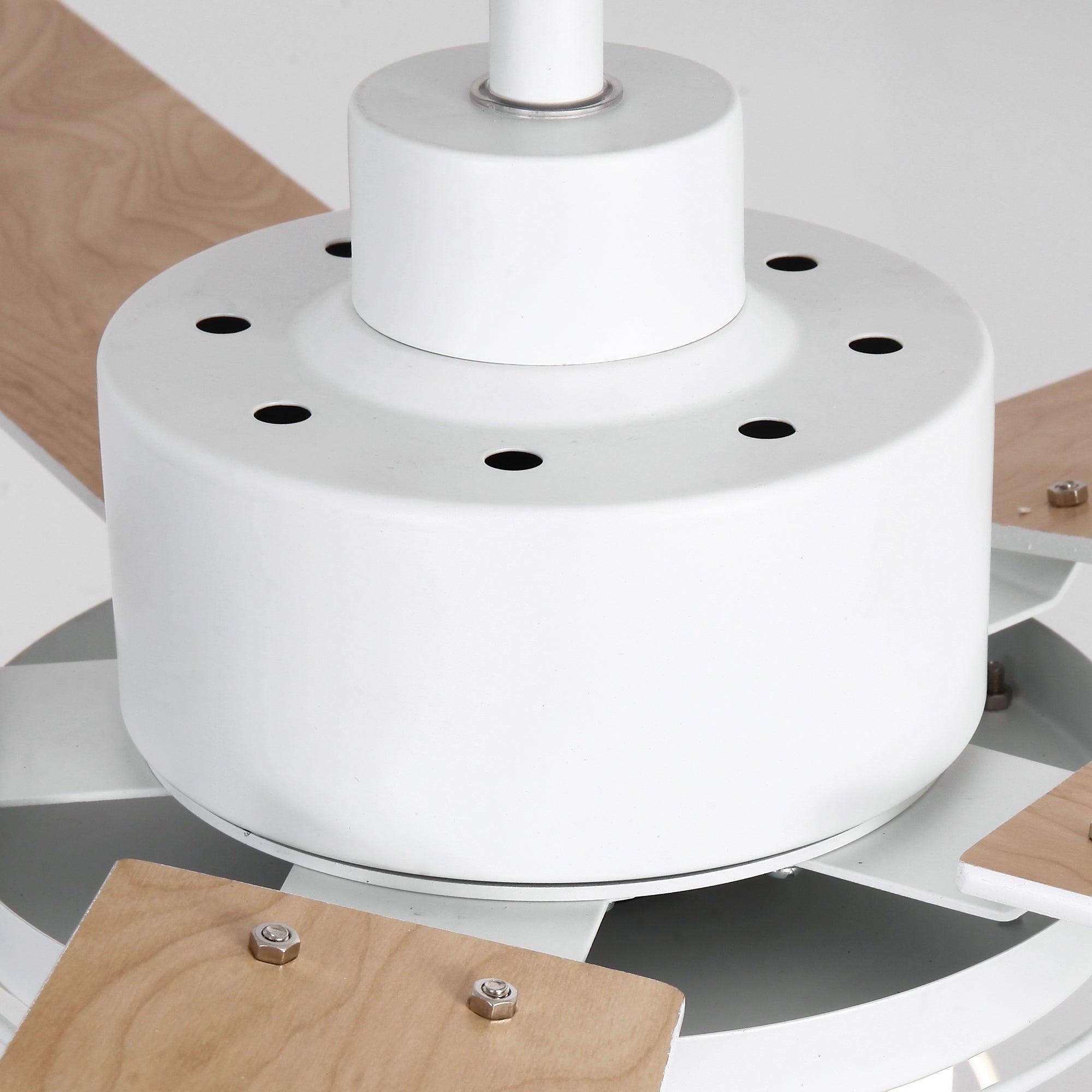 52 Inch Bernice DC Motor Industrial Ceiling Fan with LED Light and Remote Control - Perfect for Warehouses, Garages, and Large Spaces
