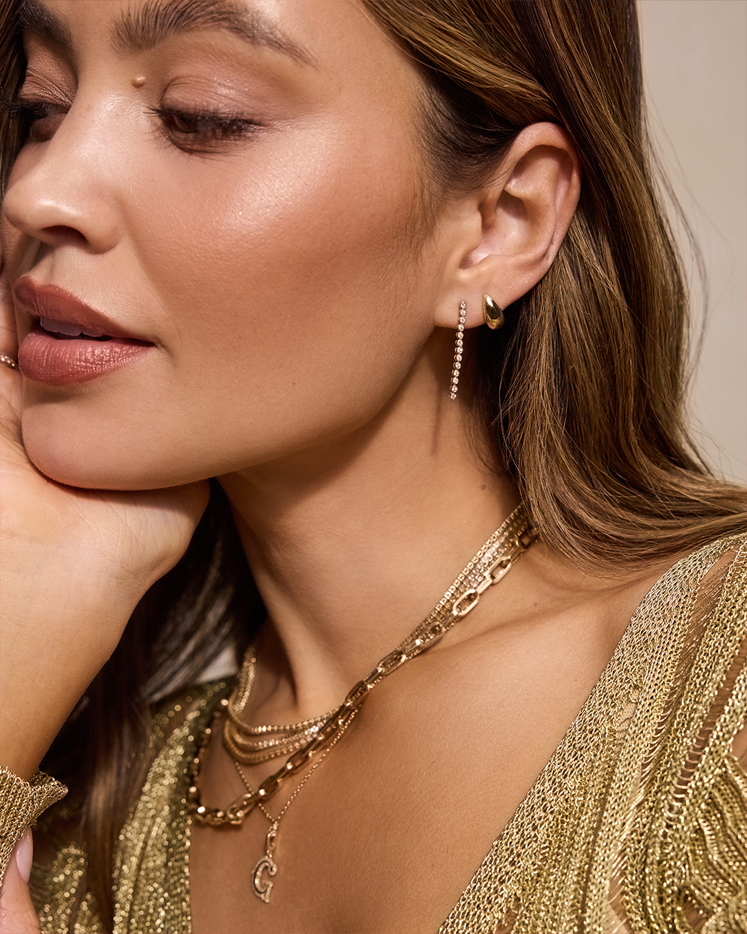 Lab Grown Diamond Tennis Drop Single Earring - Elegant & Timeless Jewelry for Women | Perfect for Weddings, Parties & Everyday Wear