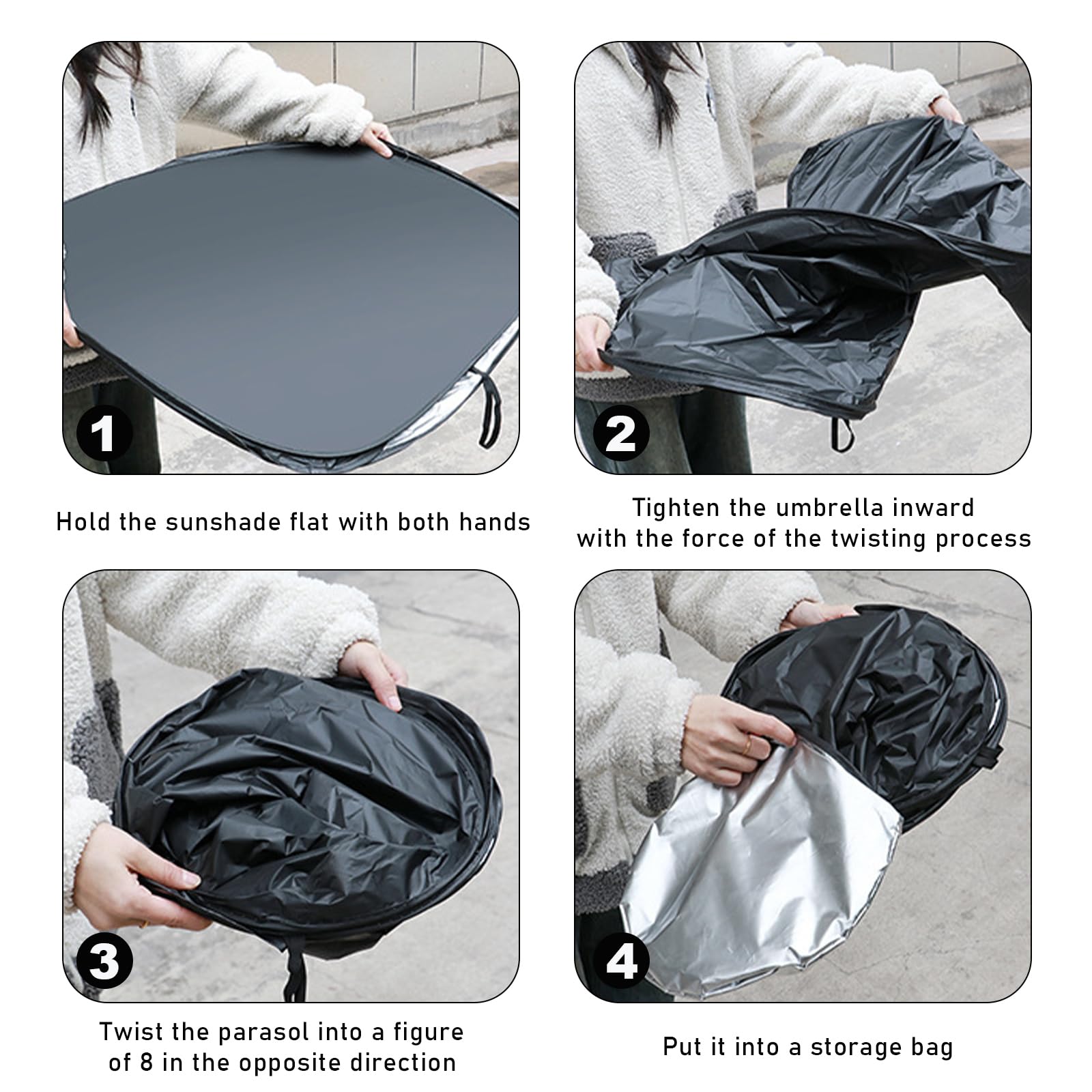 57.1×31.5 Inch Car Windshield Sun Shade - UV Protection & Heat Blocking Auto Sun Visor for Vehicle Cooling | Perfect for Summer Parking, Road Trips & Daily Commute