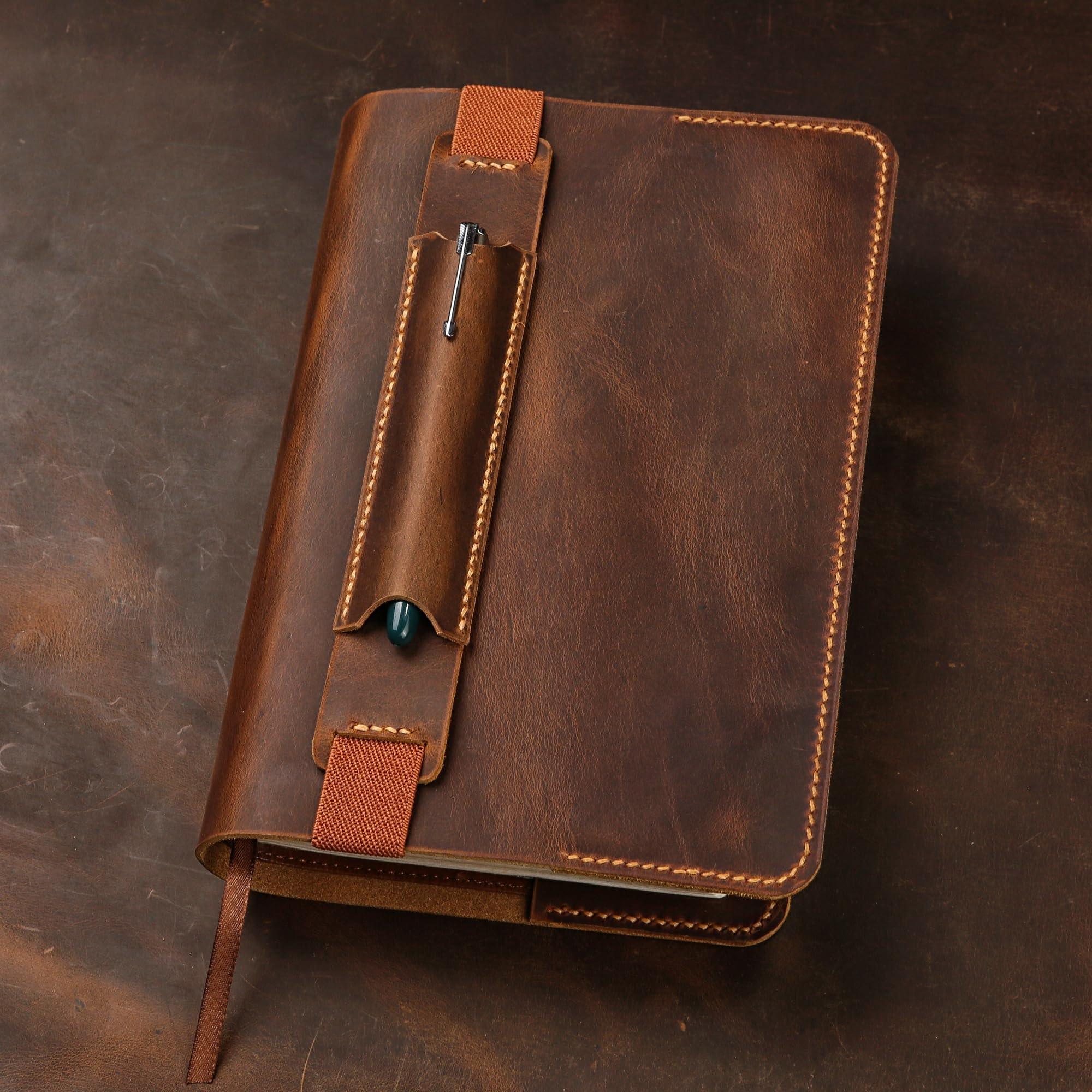 Personalized KJV Bible Leather Cover - Custom Holy Bible Book Case with Pen Sleeve | Christian Gifts for Men & Women | Pocket Size Cover for Church, Travel & Daily Devotion