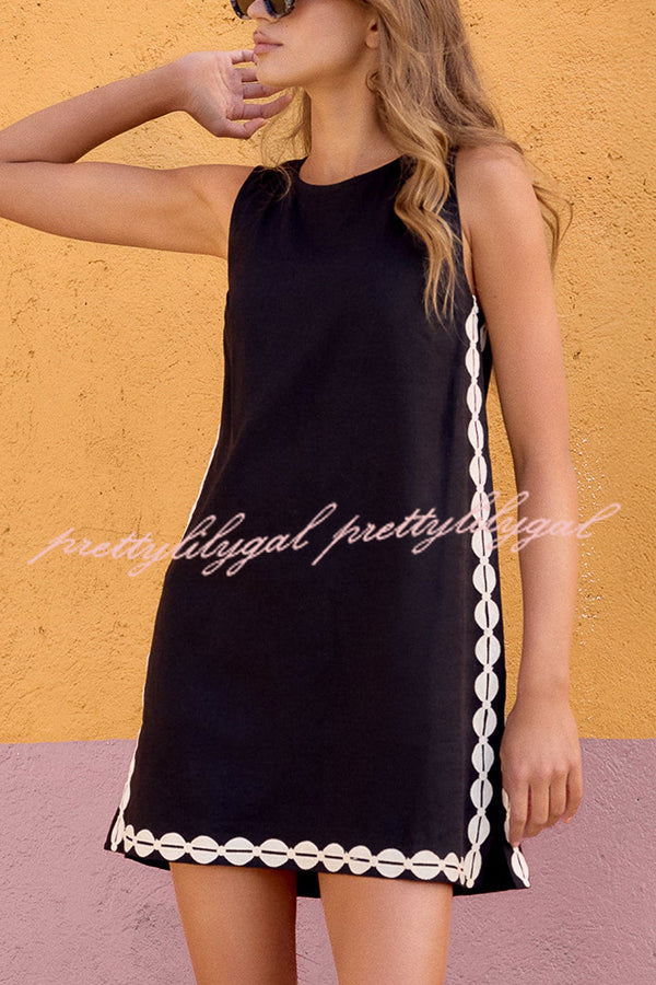 Stylish Printed Round Neck Sleeveless Casual Mini Dress - Perfect for Summer Outings, Beach Vacations & Date Nights