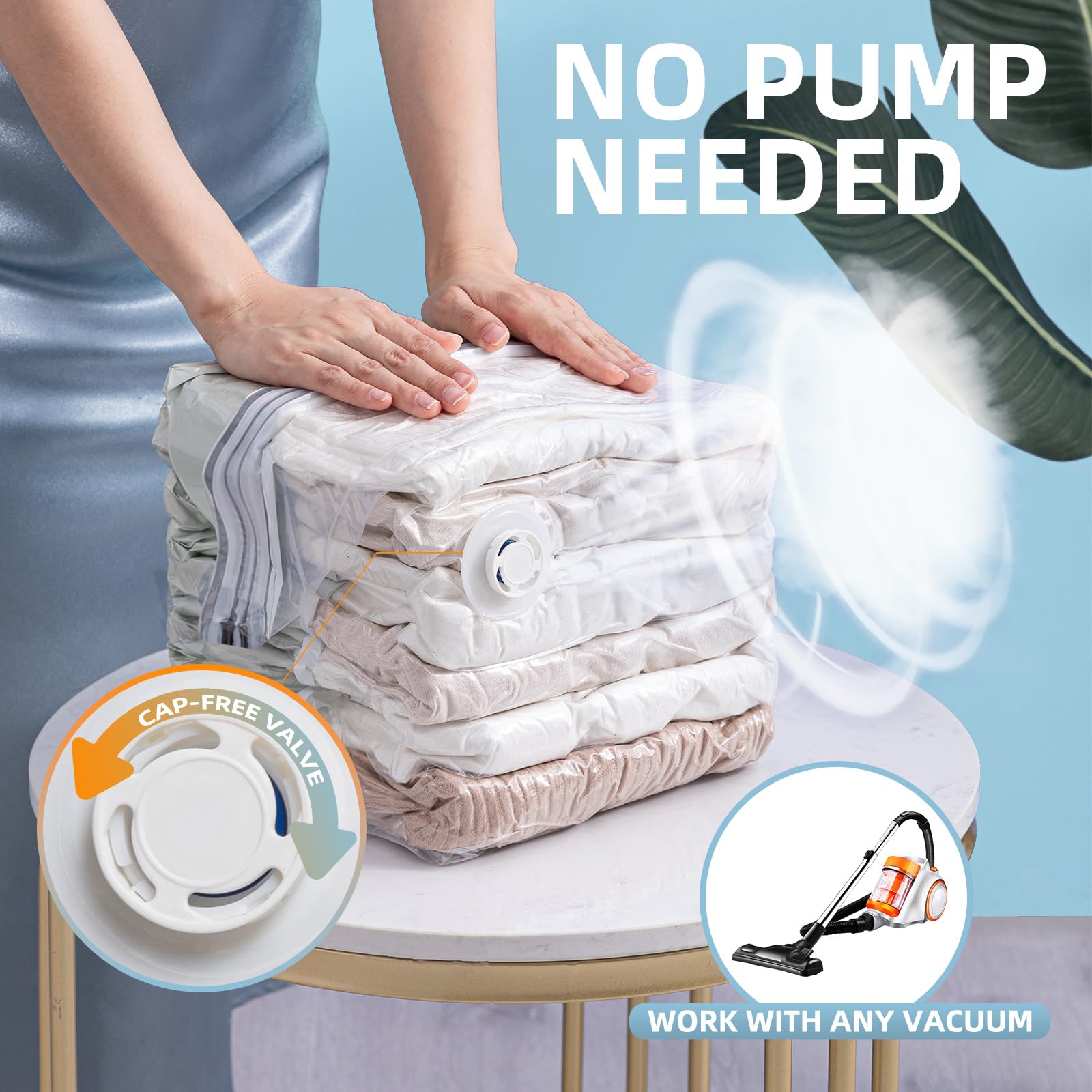 6 Pack Vacuum Storage Bags Cube Combo (3 Jumbo + 3 Medium) - Space Saving Vacuum Seal Bags for Clothes, Bedding, Blankets - Perfect for Closet Organization, Travel & Seasonal Storage