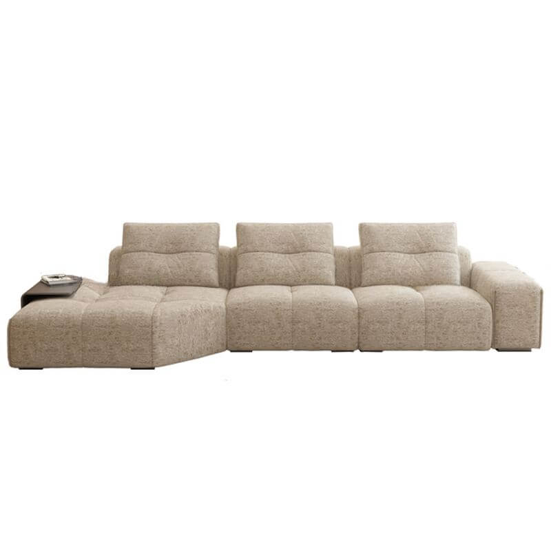 L-Shaped Sectional Sofa with Chaise Lounge for 2 People - Sturdy Hidden Support Frame - Perfect for Small Living Rooms, Apartments & Home Theater Seating